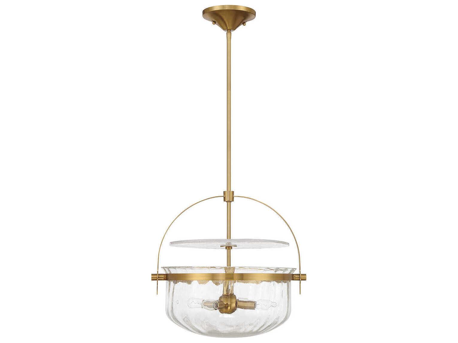Savoy House Denmar 4-Light Warm Brass Bowl Pendant
