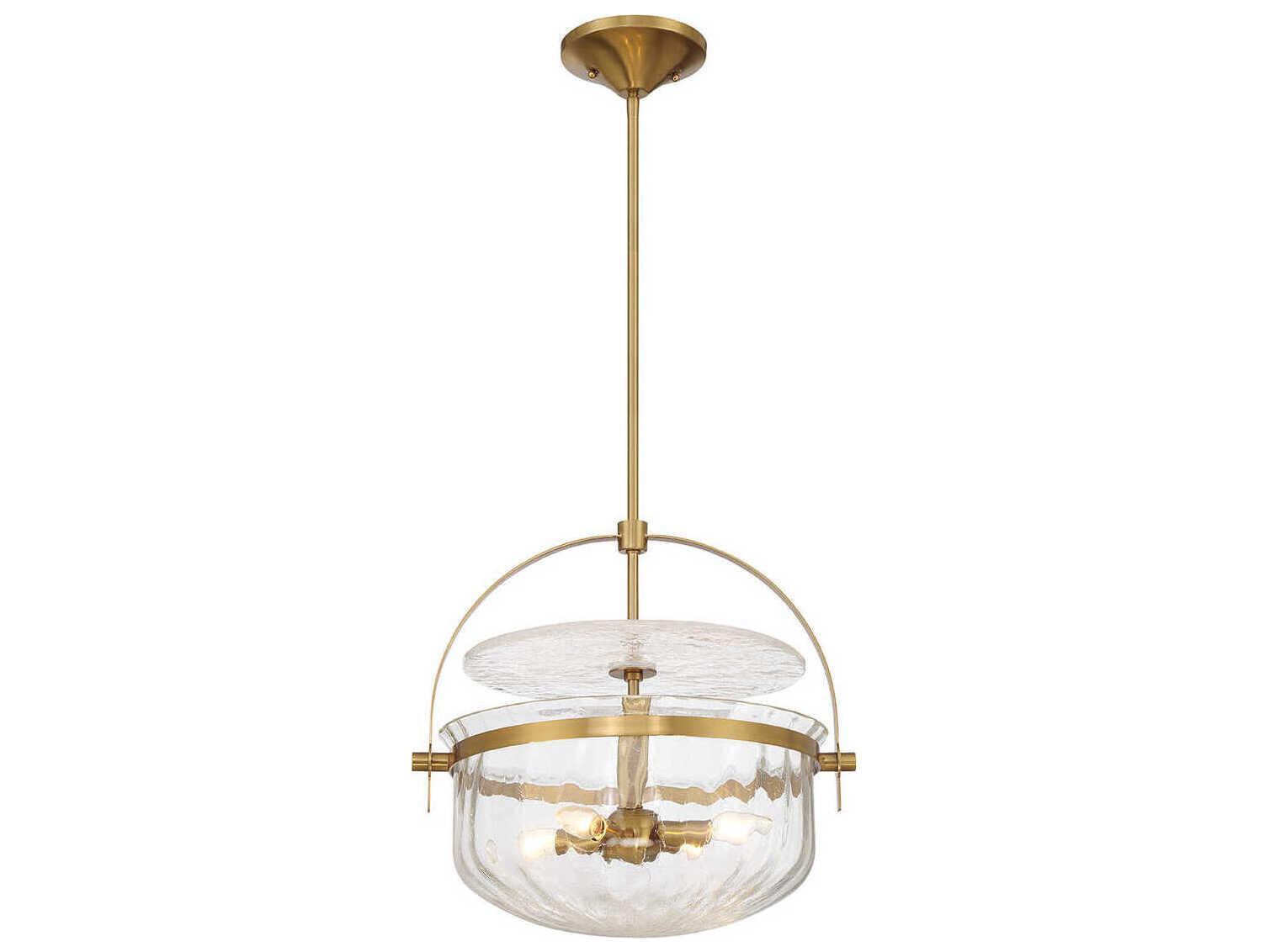Savoy House Denmar 4-Light Warm Brass Bowl Pendant