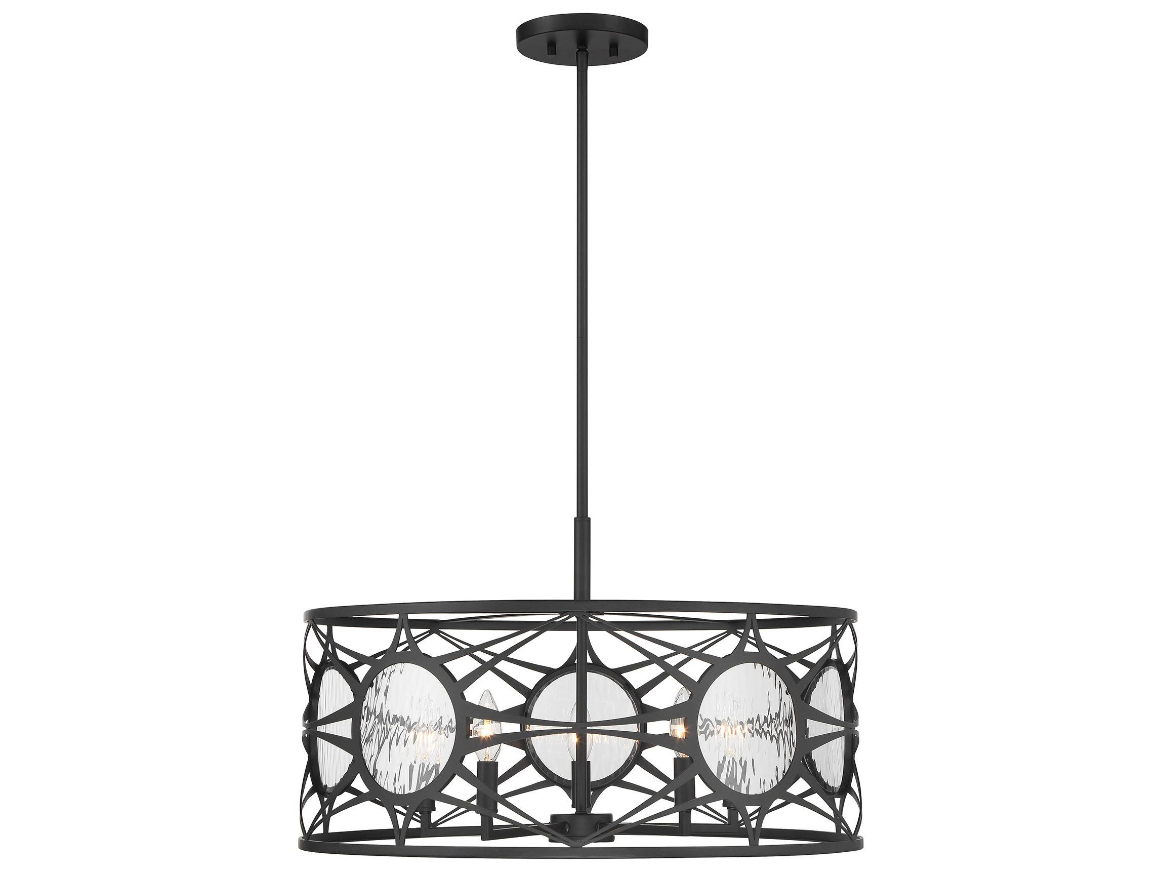 Savoy House Balfour 5-Light Matte Black Drum Geometric Pendant