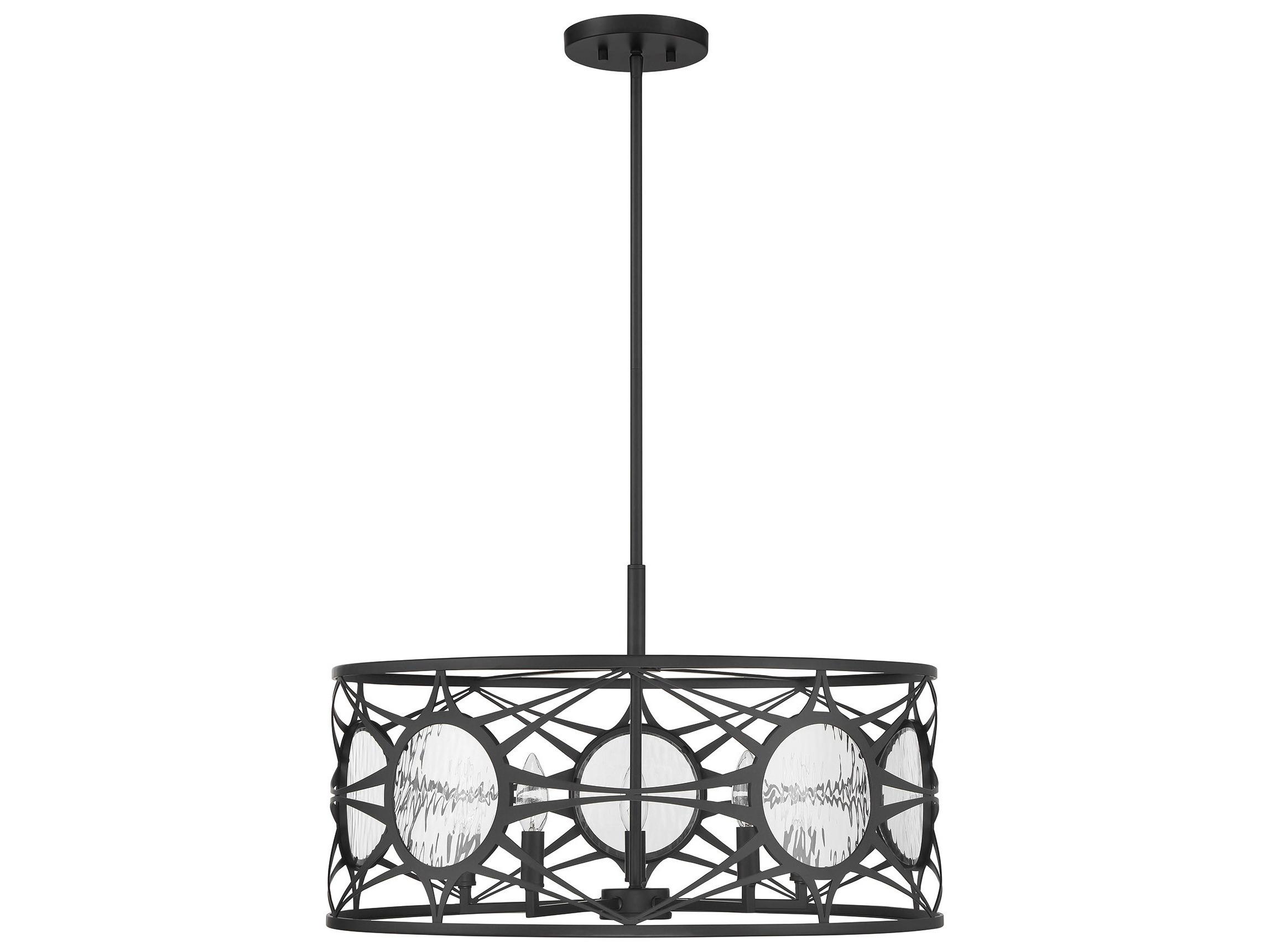 Savoy House Balfour 5-Light Matte Black Drum Geometric Pendant