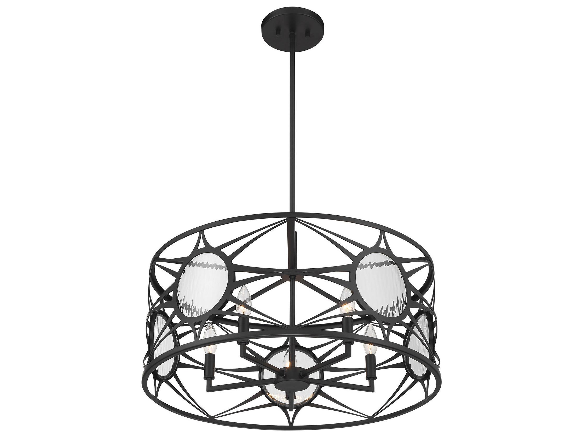 Savoy House Balfour 5-Light Matte Black Drum Geometric Pendant