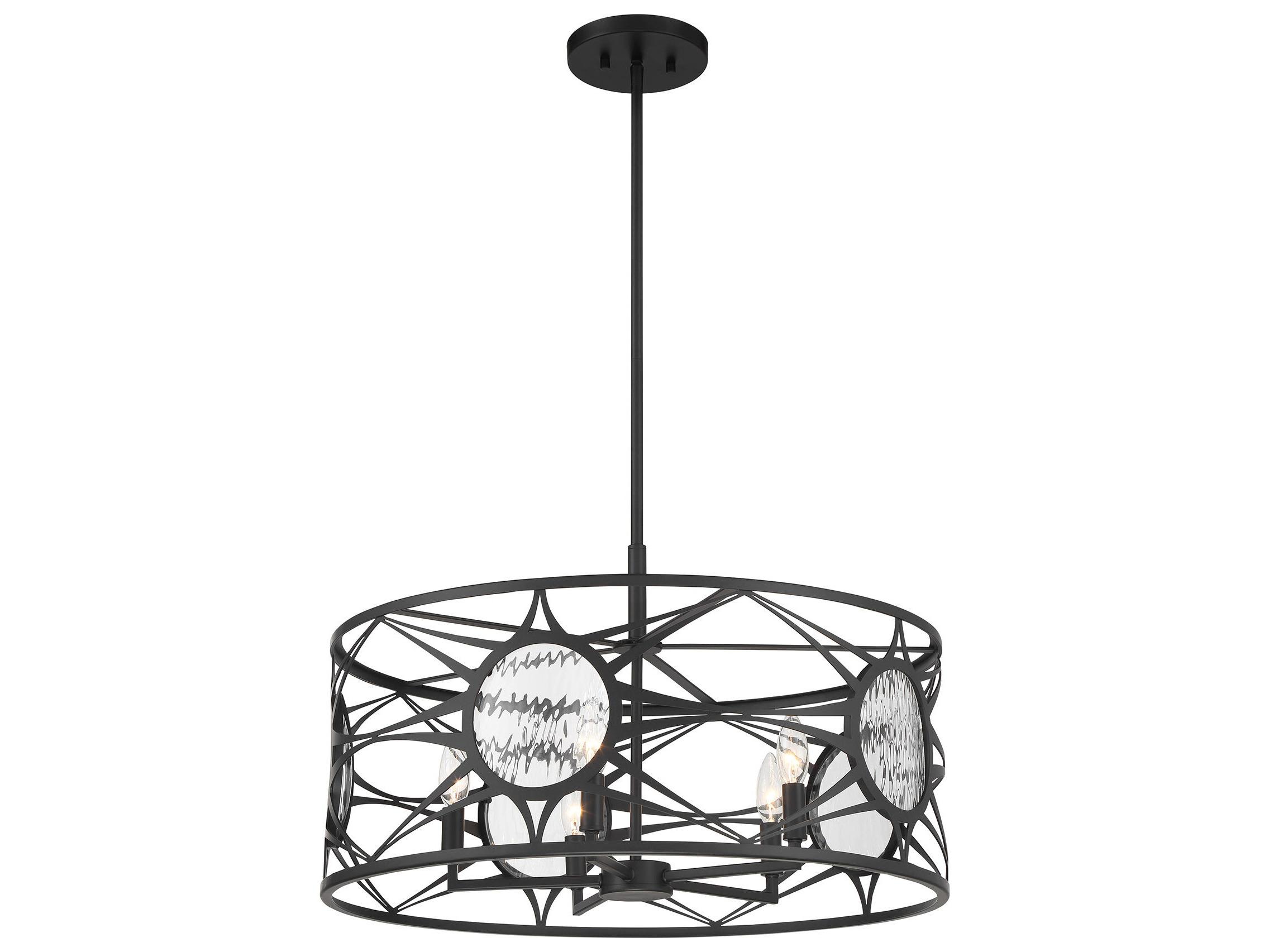 Savoy House Balfour 5-Light Matte Black Drum Geometric Pendant