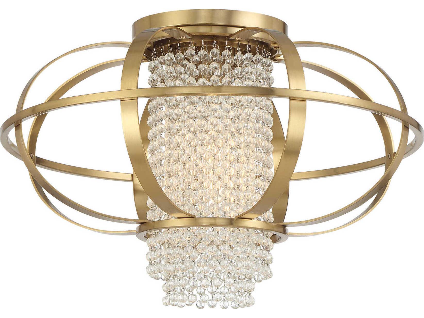 Savoy House Idlewild 1-Light Warm Brass Geometric Flush Mount