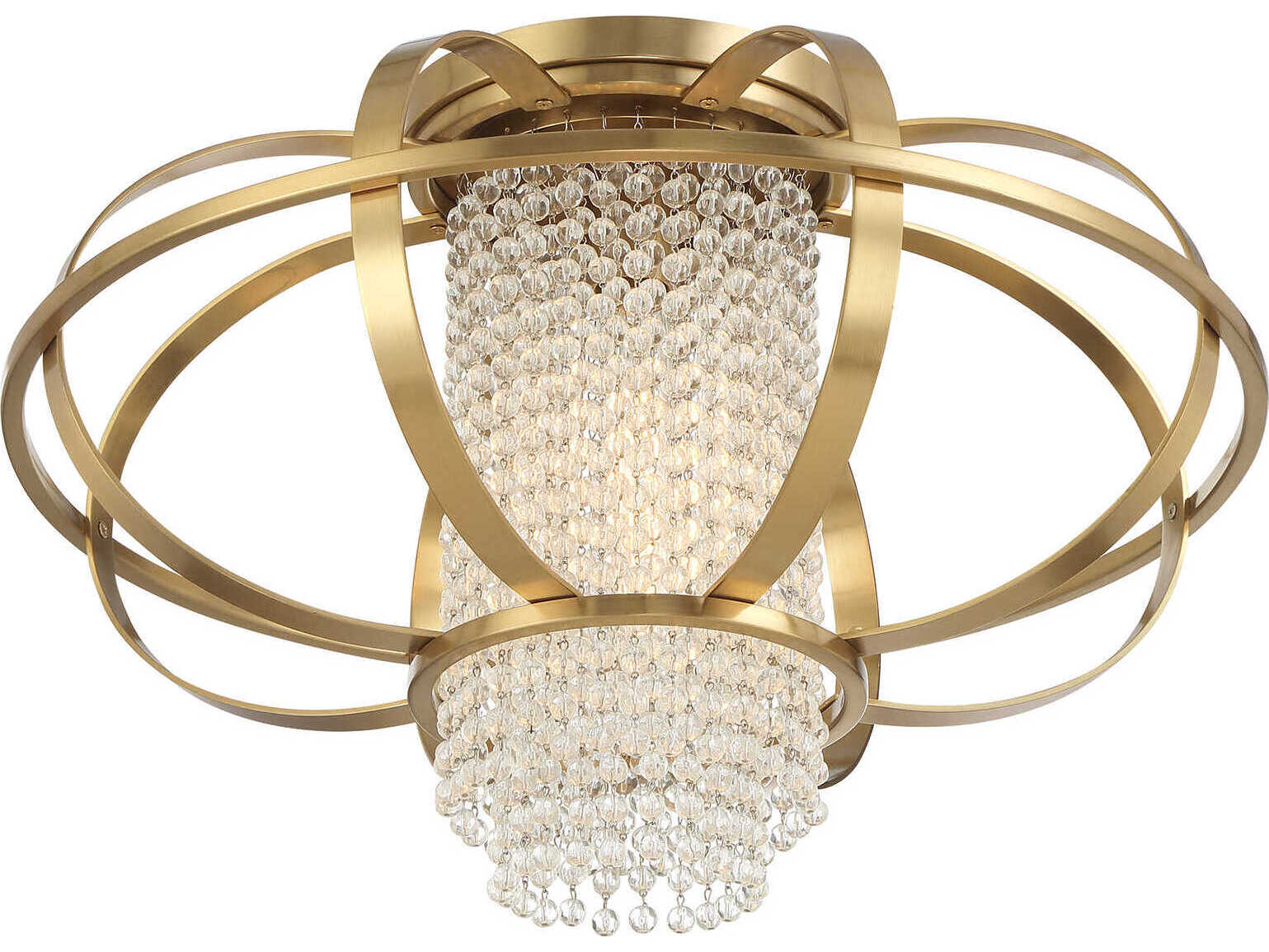 Savoy House Idlewild 1-Light Warm Brass Geometric Flush Mount