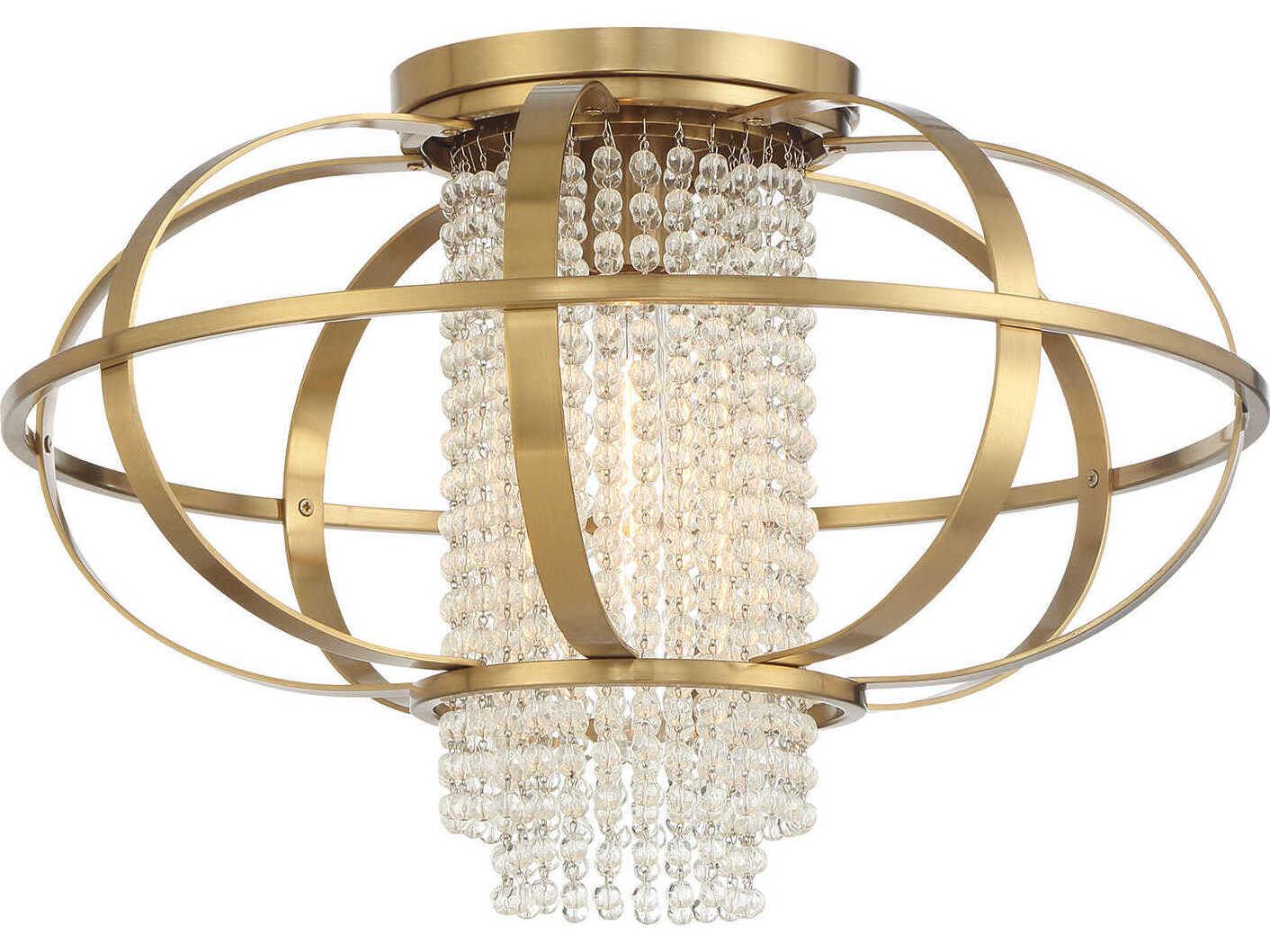 Savoy House Idlewild 1-Light Warm Brass Geometric Flush Mount