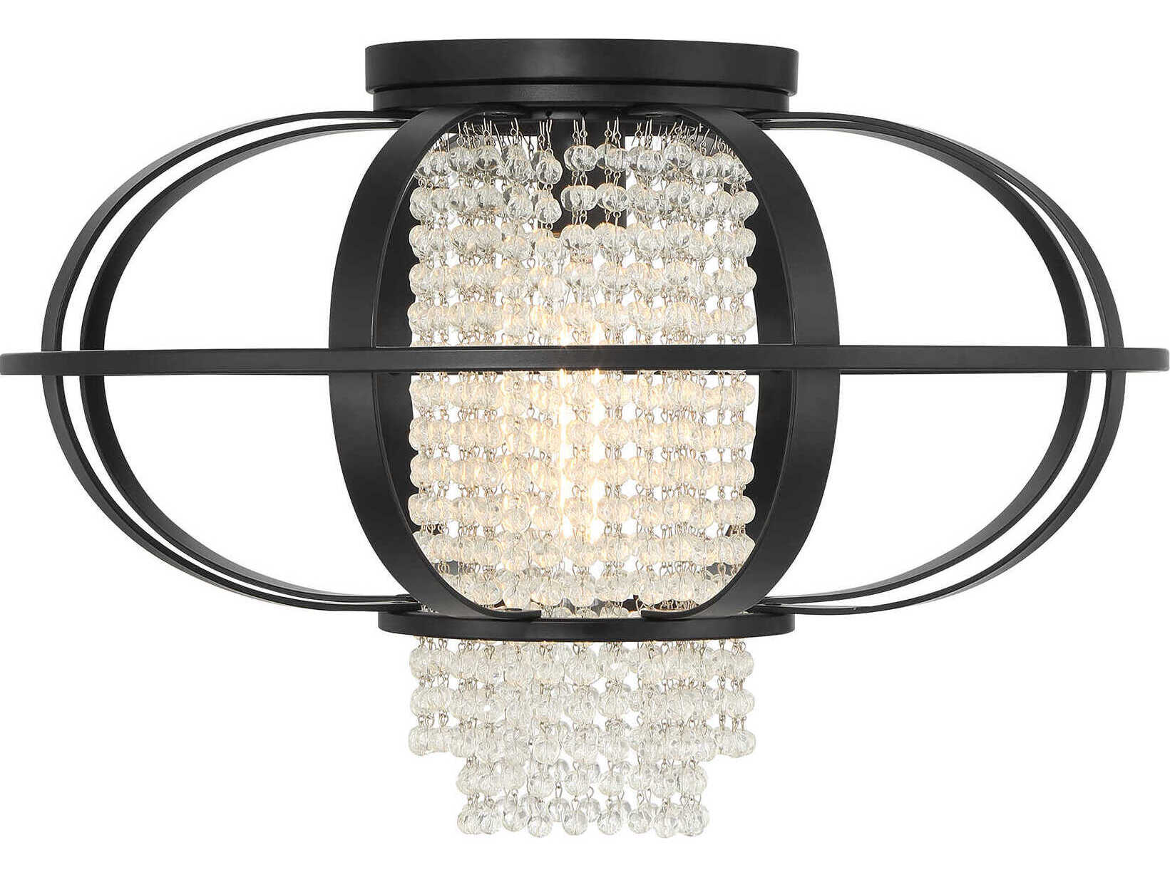 Savoy House Idlewild 1-Light Matte Black Geometric Flush Mount