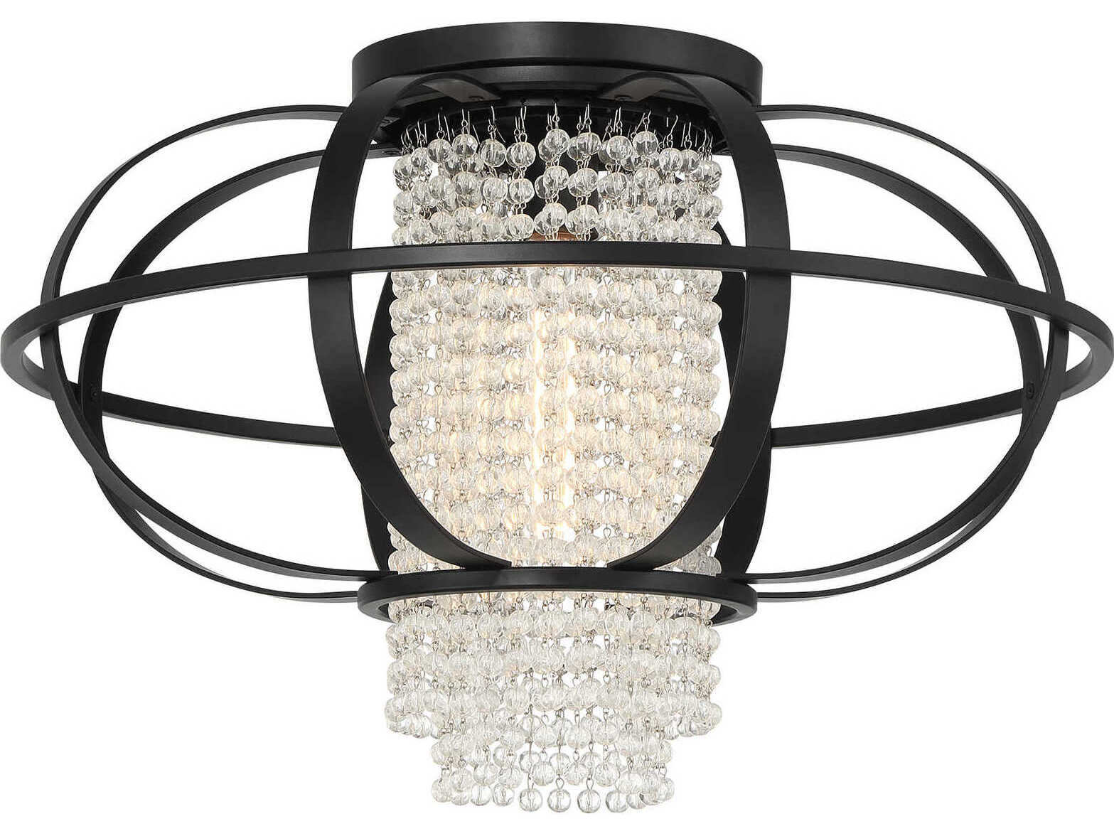 Savoy House Idlewild 1-Light Matte Black Geometric Flush Mount