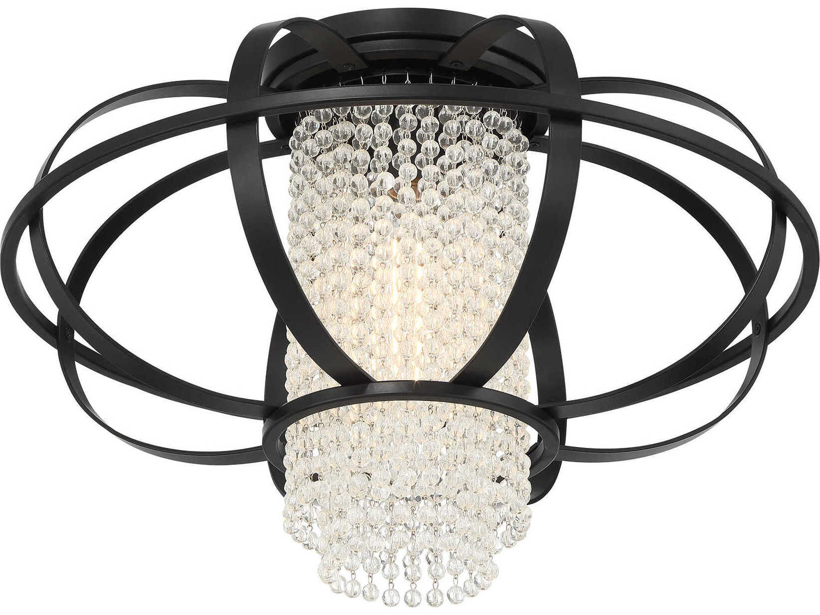 Savoy House Idlewild 1-Light Matte Black Geometric Flush Mount