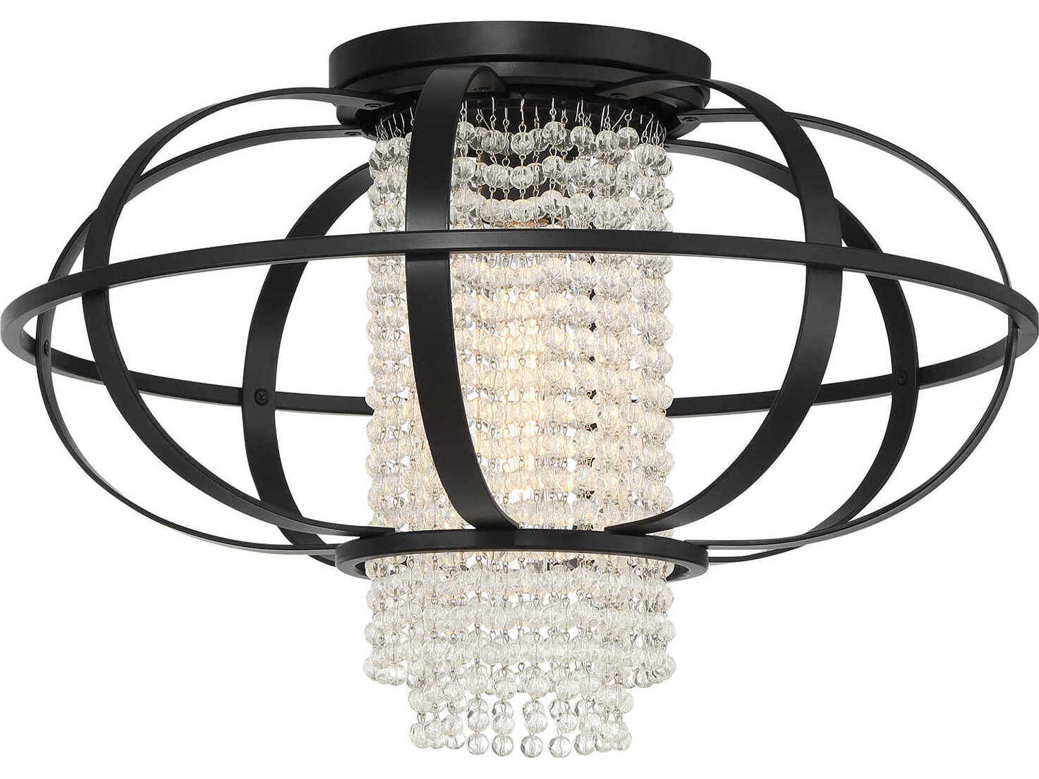 Savoy House Idlewild 1-Light Matte Black Geometric Flush Mount