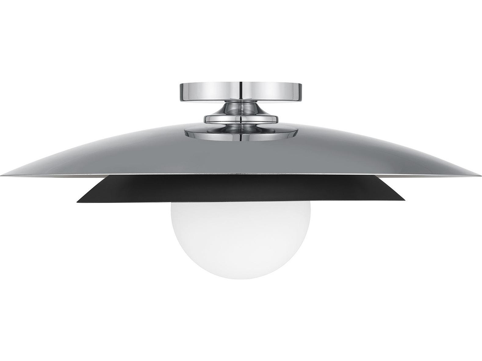 Savoy House Sherrer 1-Light Chrome Dome Semi Flush Mount