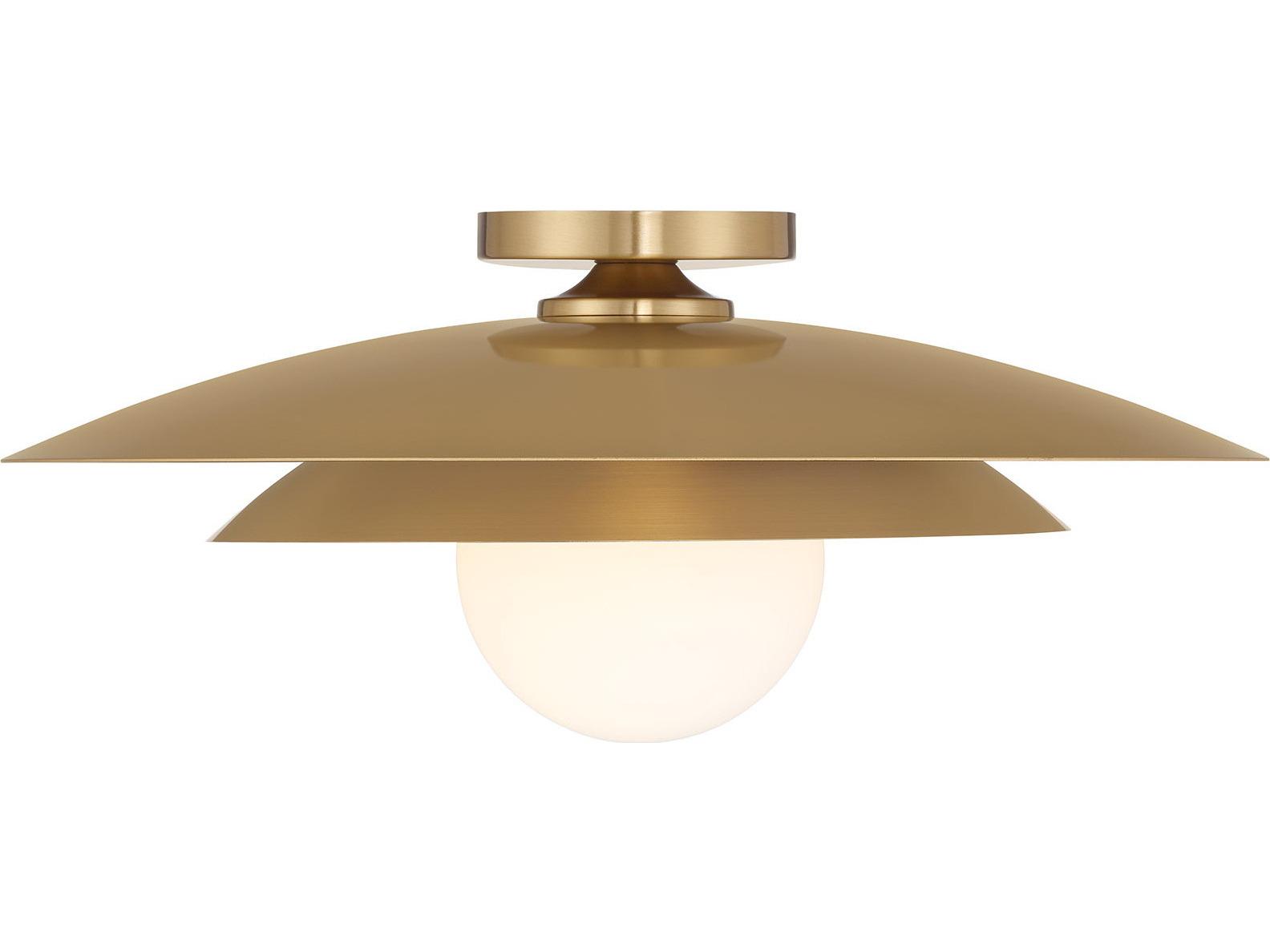 Savoy House Sherrer 1-Light Warm Brass Dome Flush Mount