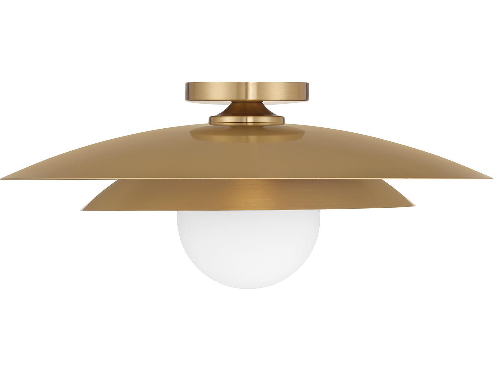 Savoy House Sherrer 1-Light Warm Brass Dome Flush Mount