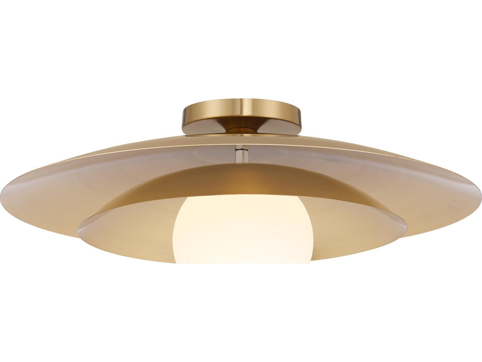 Savoy House Sherrer 1-Light Warm Brass Dome Flush Mount