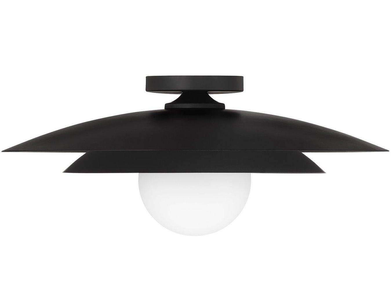 Savoy House Sherrer 1-Light Matte Black Dome Semi Flush Mount