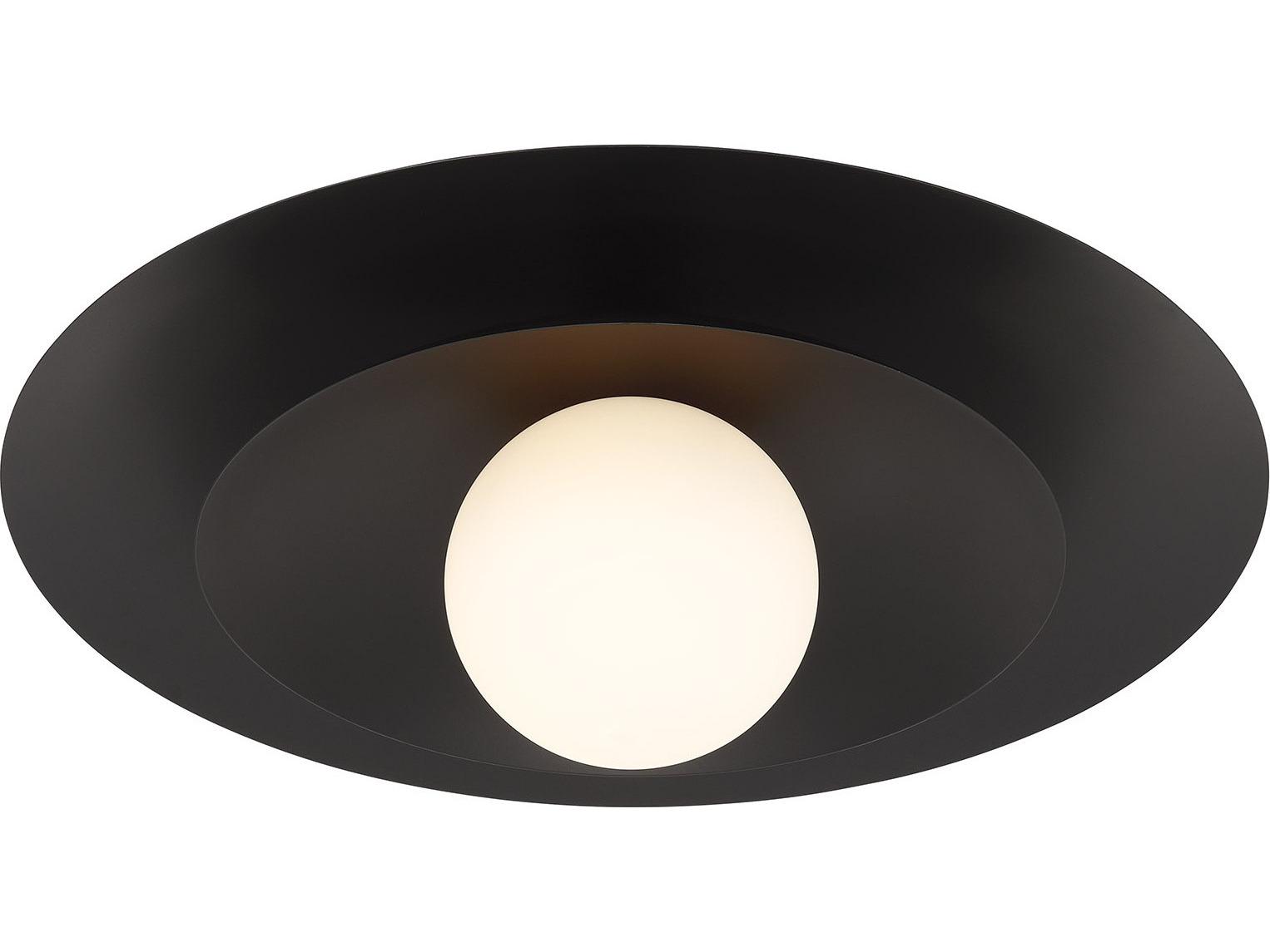 Savoy House Sherrer 1-Light Matte Black Dome Semi Flush Mount
