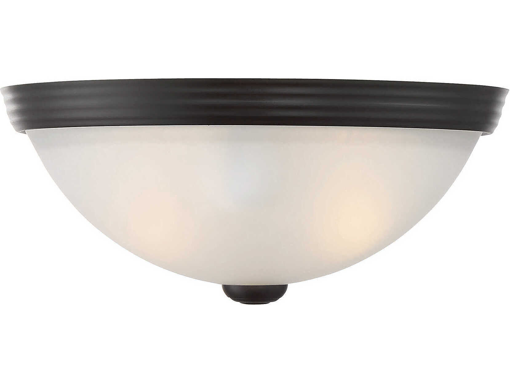 Savoy House 2-Light English Bronze Glass Bowl Flush Mount