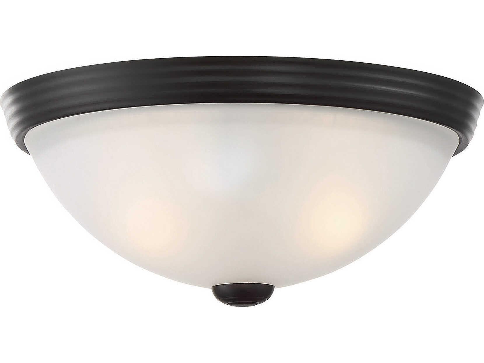 Savoy House 2-Light English Bronze Glass Bowl Flush Mount