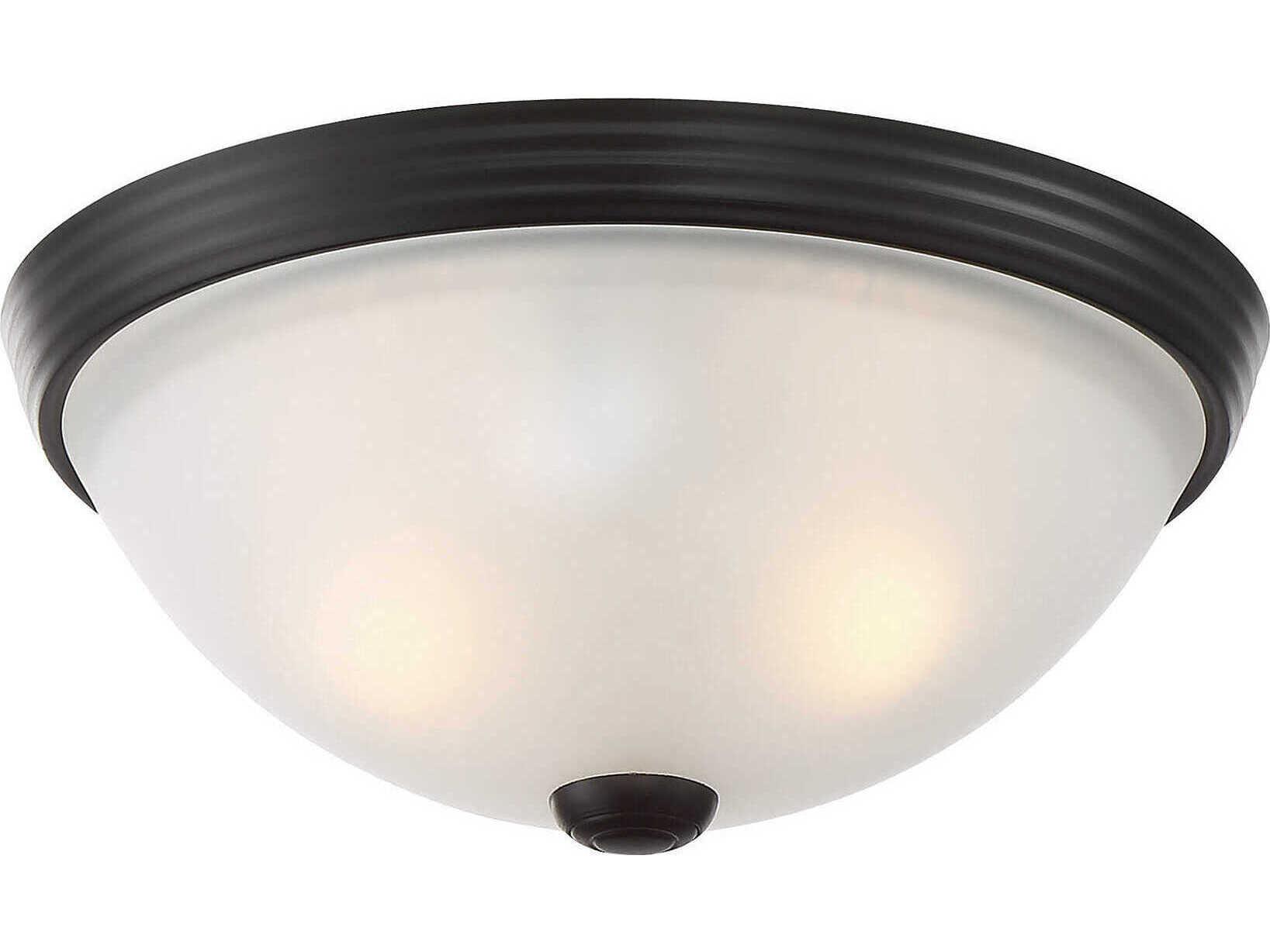 Savoy House 2-Light English Bronze Glass Bowl Flush Mount