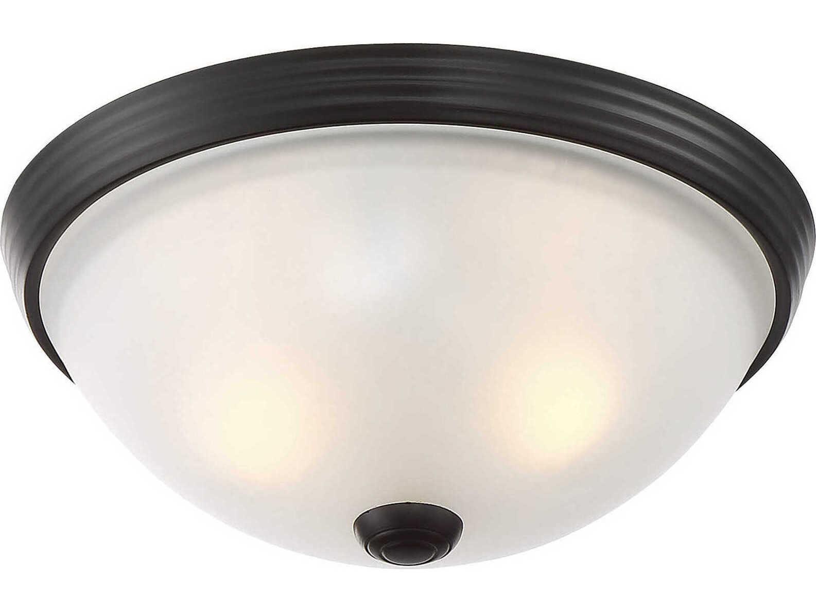 Savoy House 2-Light English Bronze Glass Bowl Flush Mount