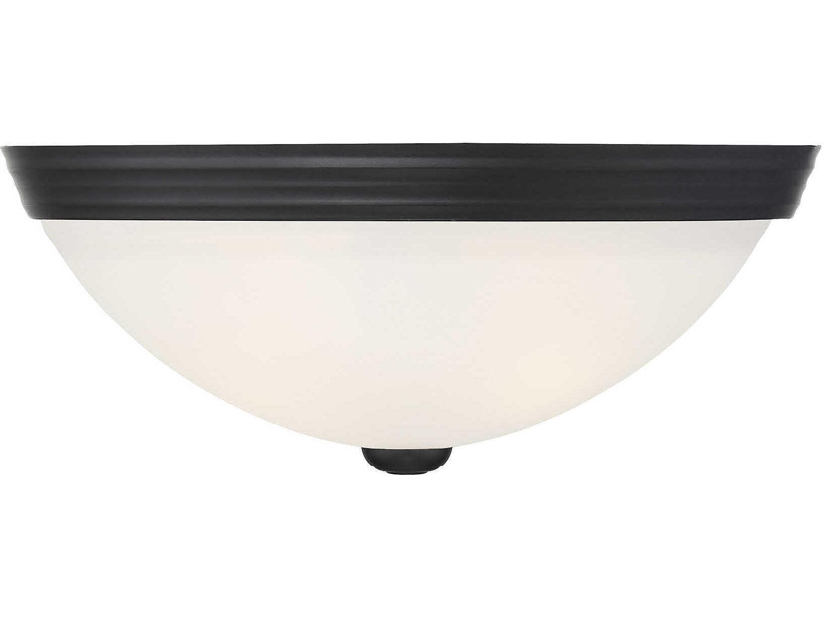 Savoy House 2-Light Matte Black Glass Bowl Flush Mount
