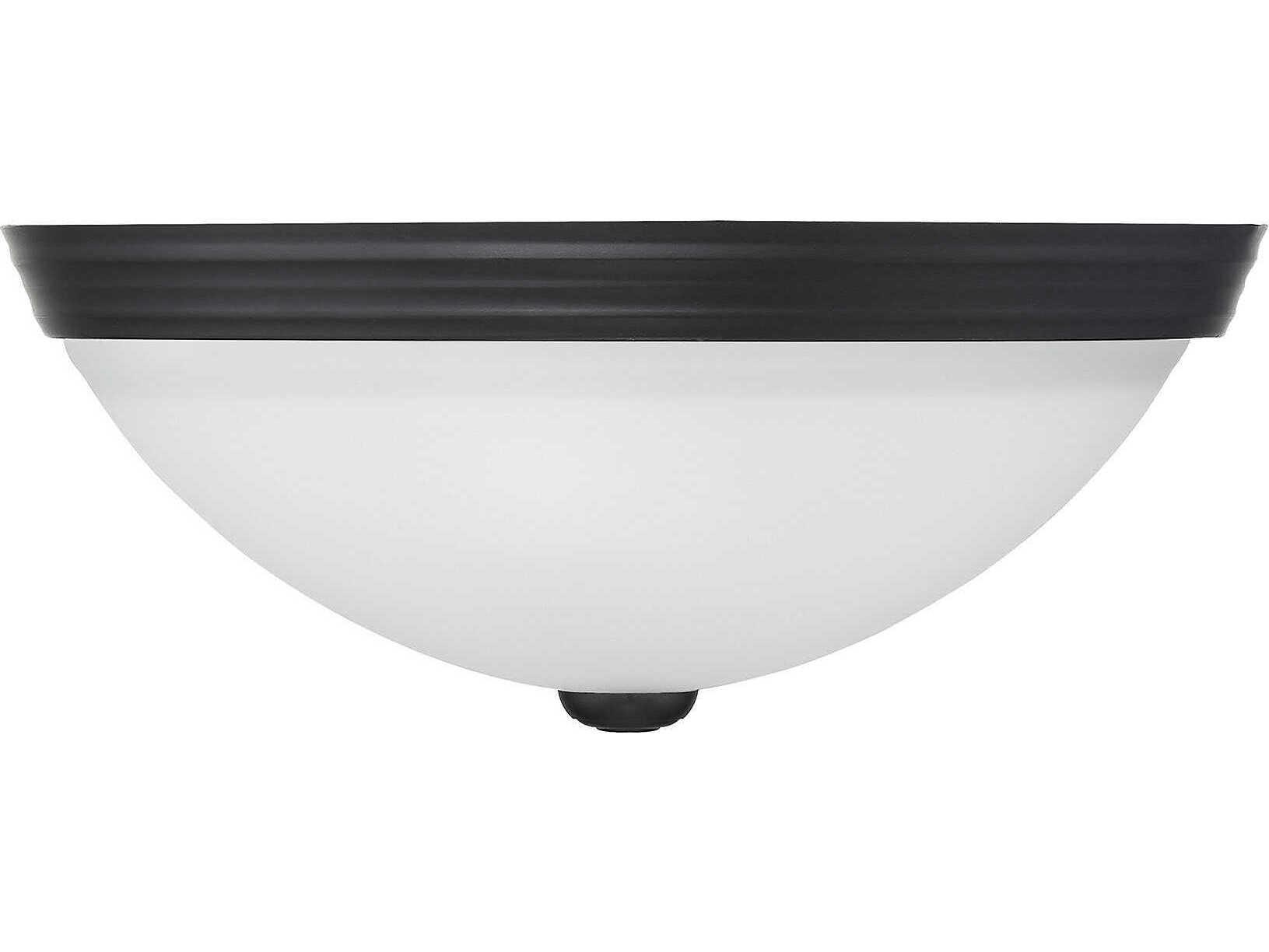 Savoy House 2-Light Matte Black Glass Bowl Flush Mount