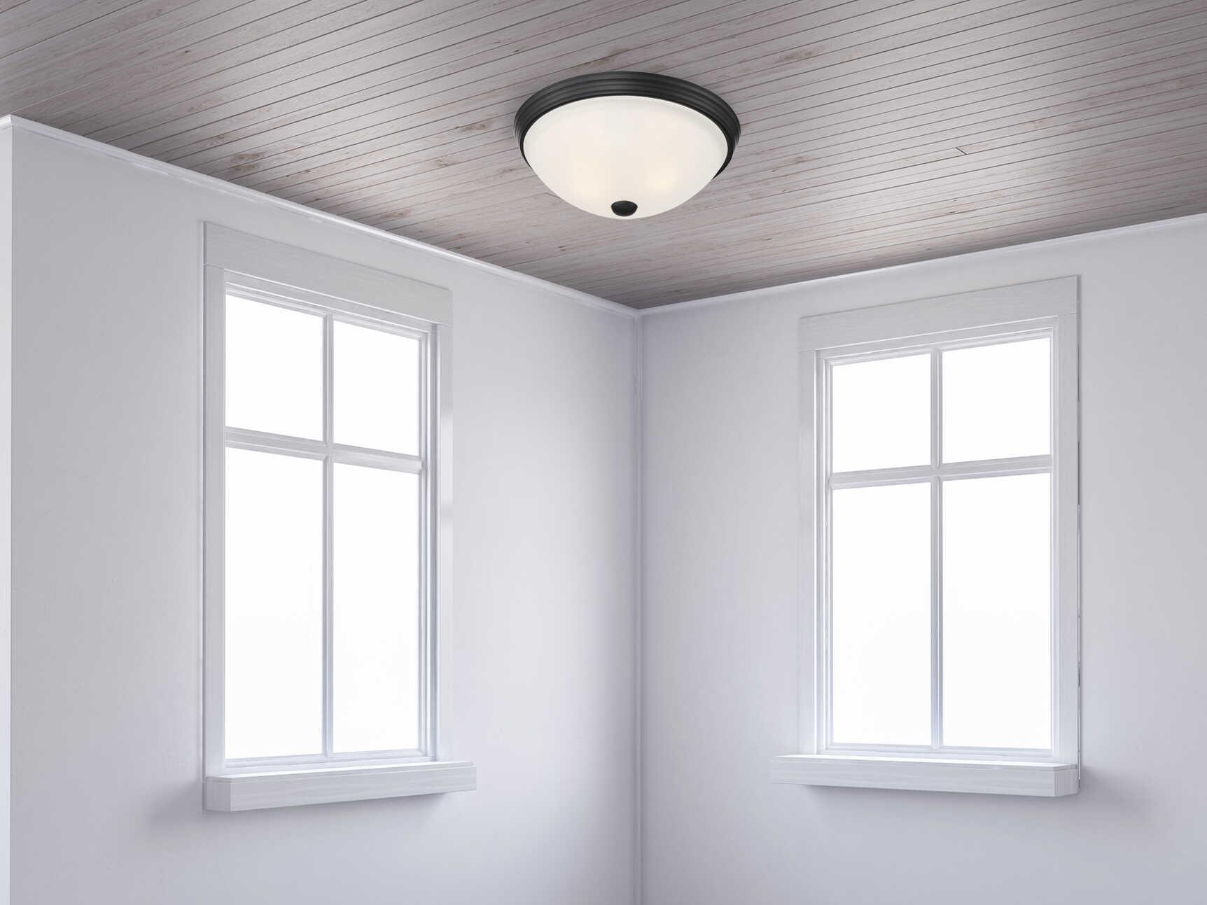 Savoy House 2-Light Matte Black Glass Bowl Flush Mount