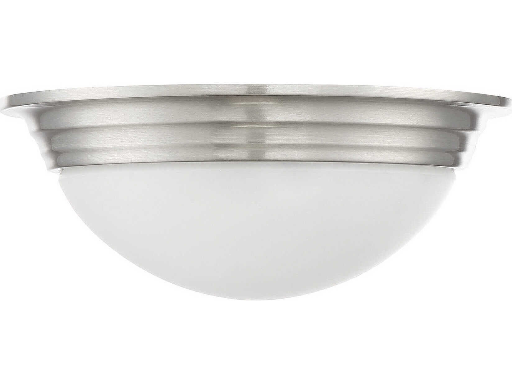 Savoy House 2-Light Satin Nickel Glass Bowl Flush Mount