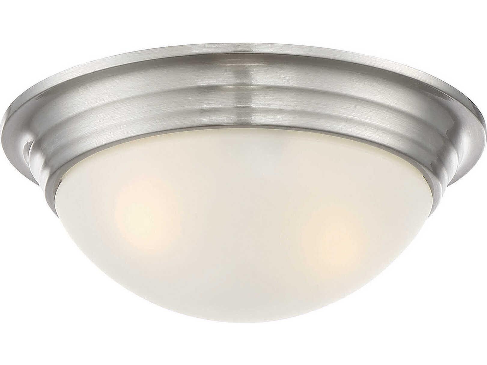 Savoy House 2-Light Satin Nickel Glass Bowl Flush Mount