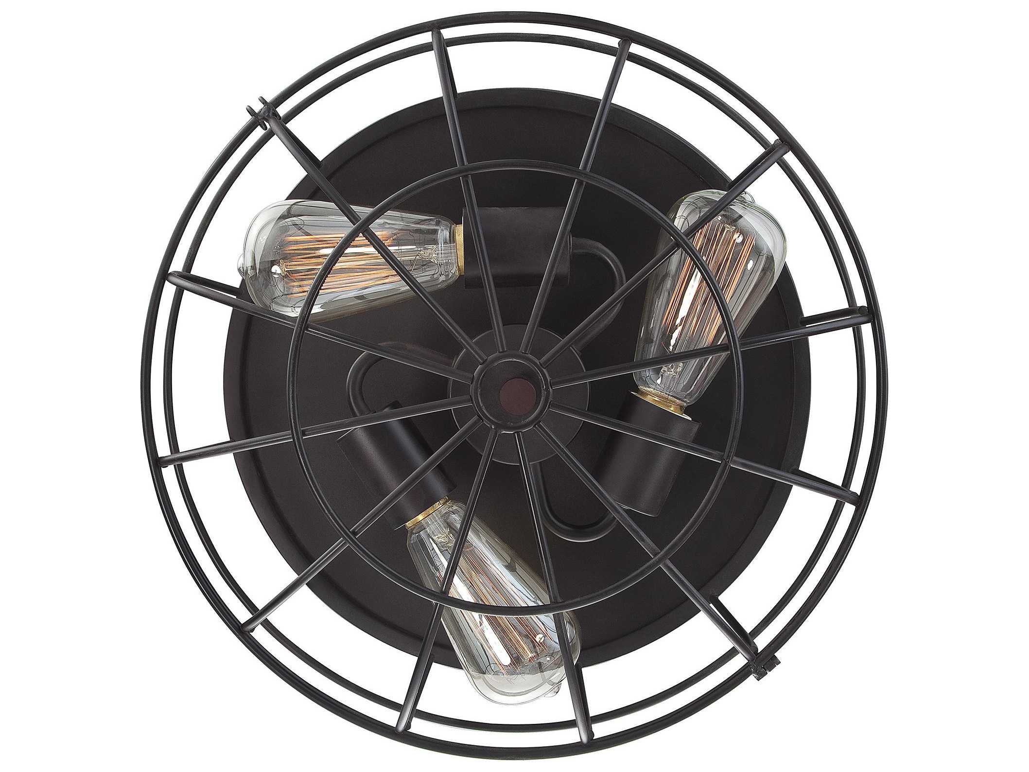 Savoy House Scout 3-Light English Bronze Cylinder Tiered Flush Mount