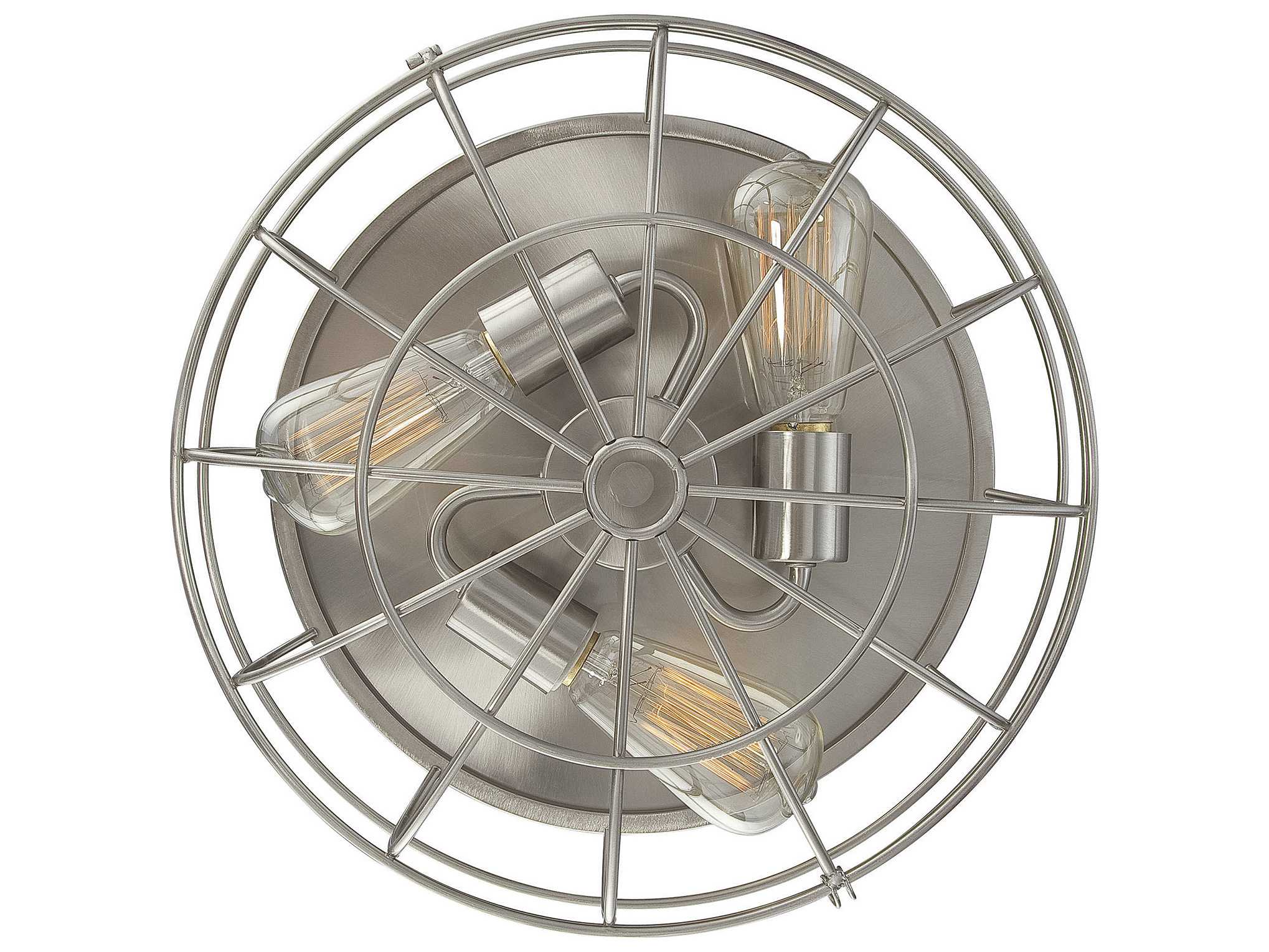 Savoy House Scout 3-Light Satin Nickel Pewter Cylinder Tiered Flush Mount