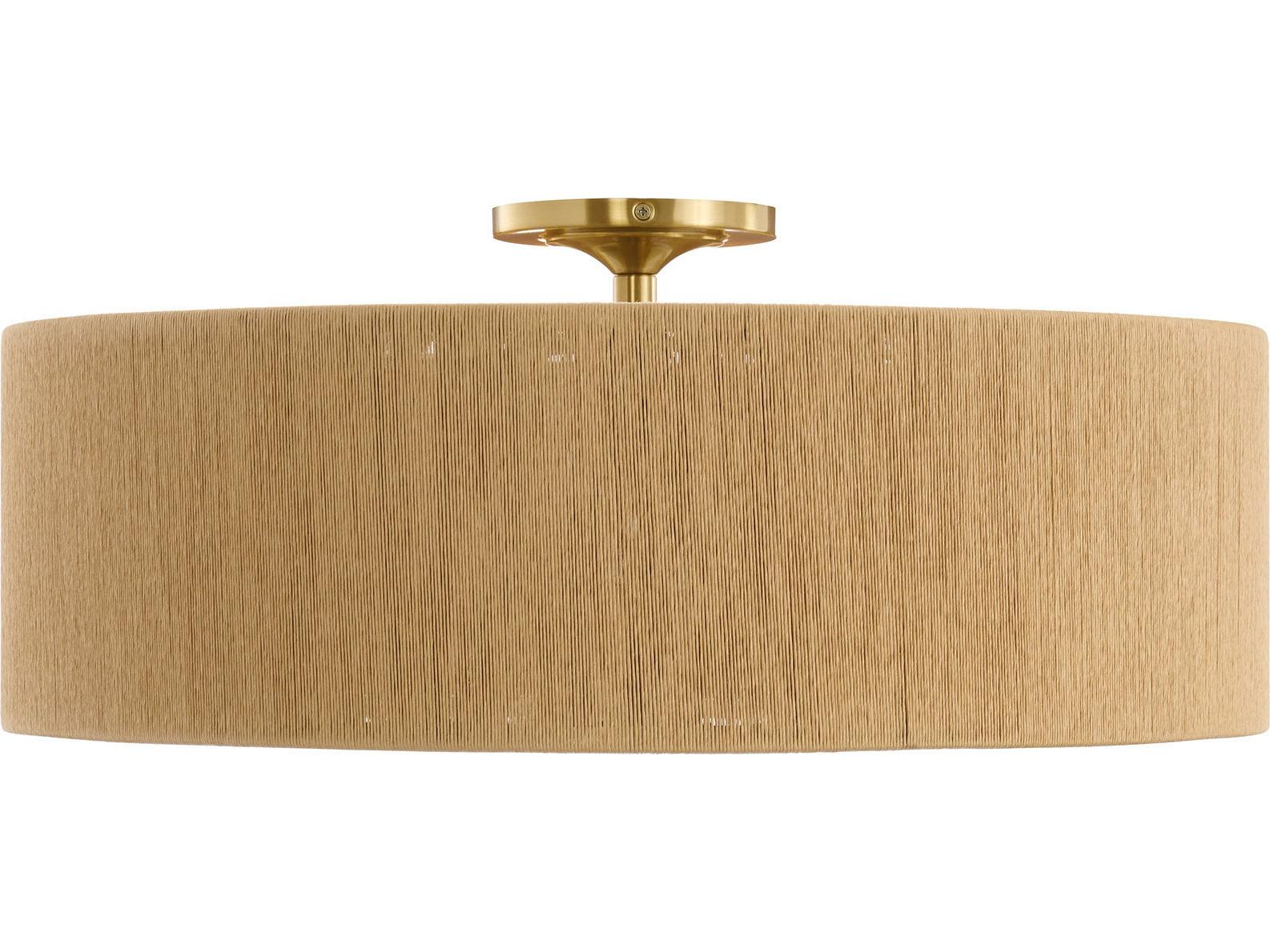 Savoy House Maynard 4-Light Warm Brass Brown Drum Flush Mount