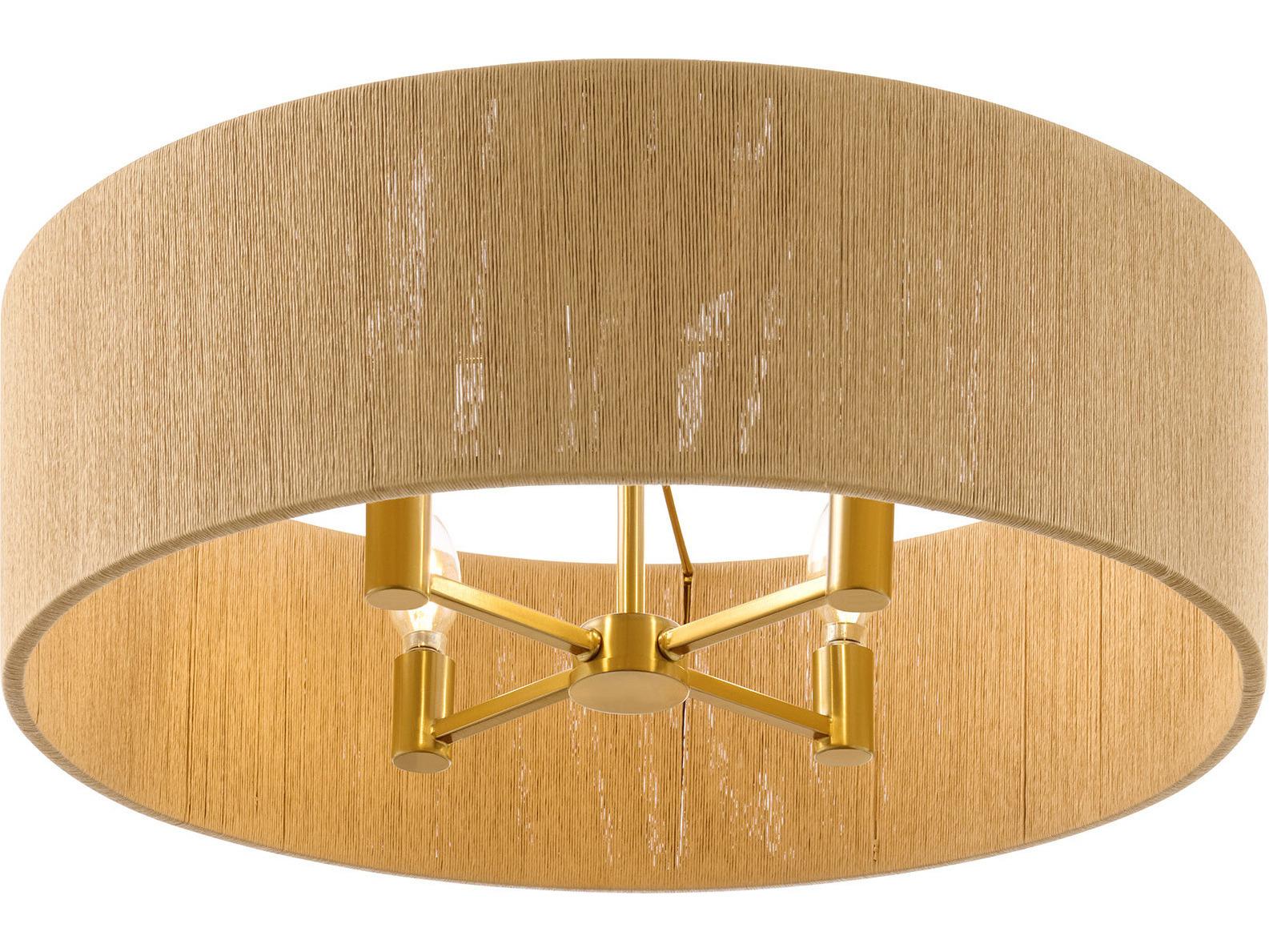 Savoy House Maynard 4-Light Warm Brass Brown Drum Flush Mount