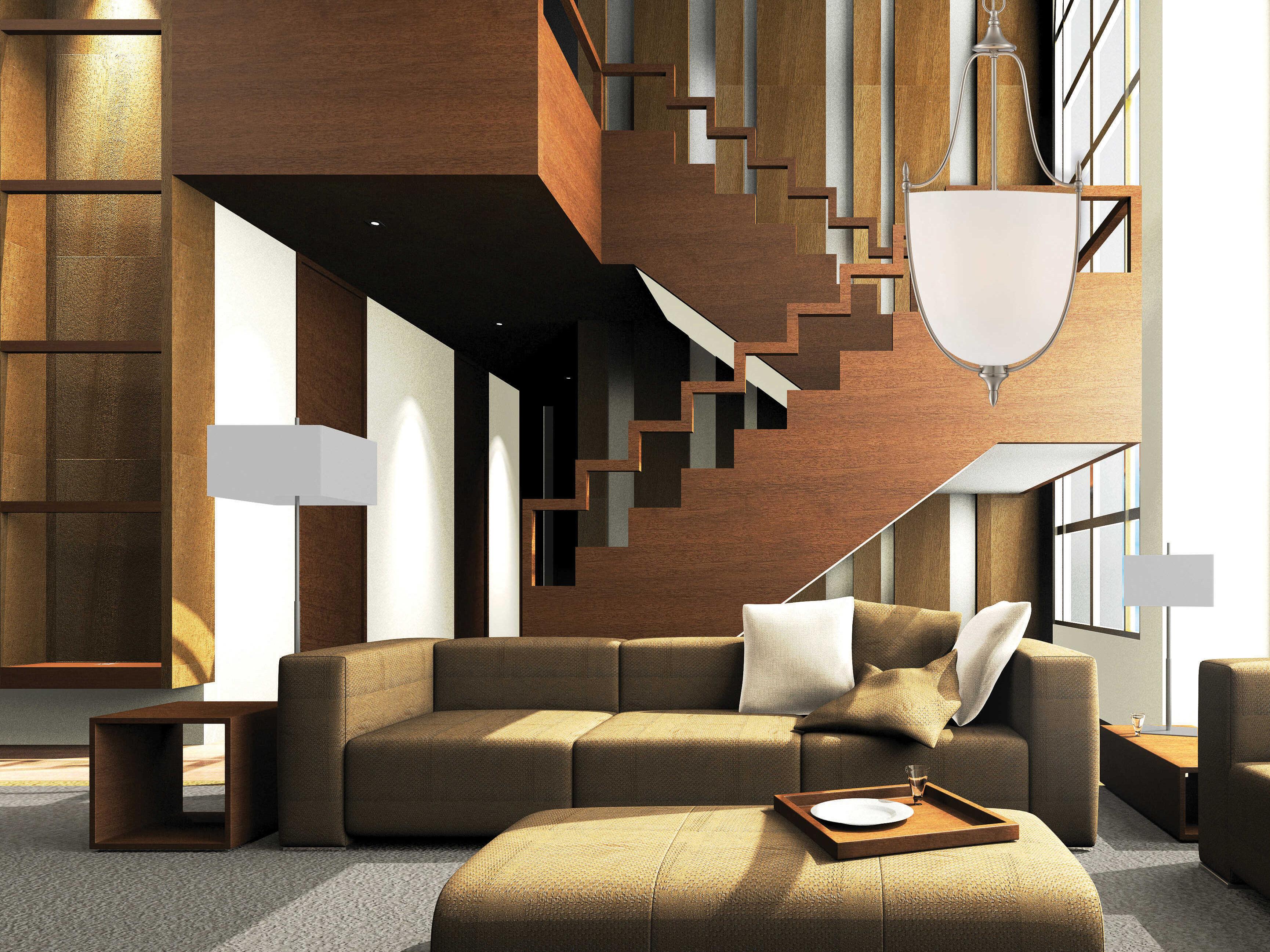 Savoy House Herndon 3-Light Satin Nickel Glass Bell Pendant