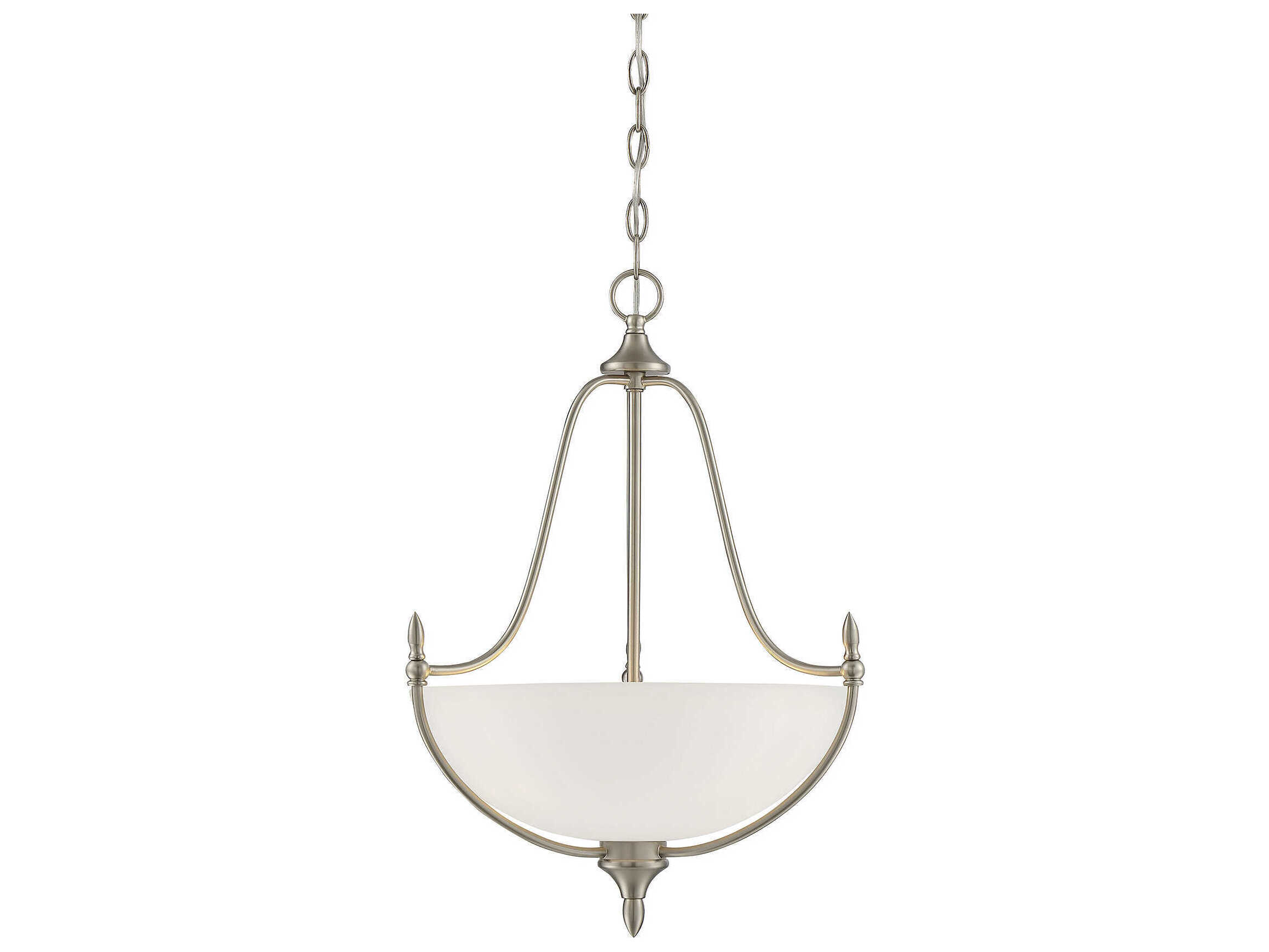 Savoy House Herndon 3-Light Satin Nickel Glass Bowl Pendant