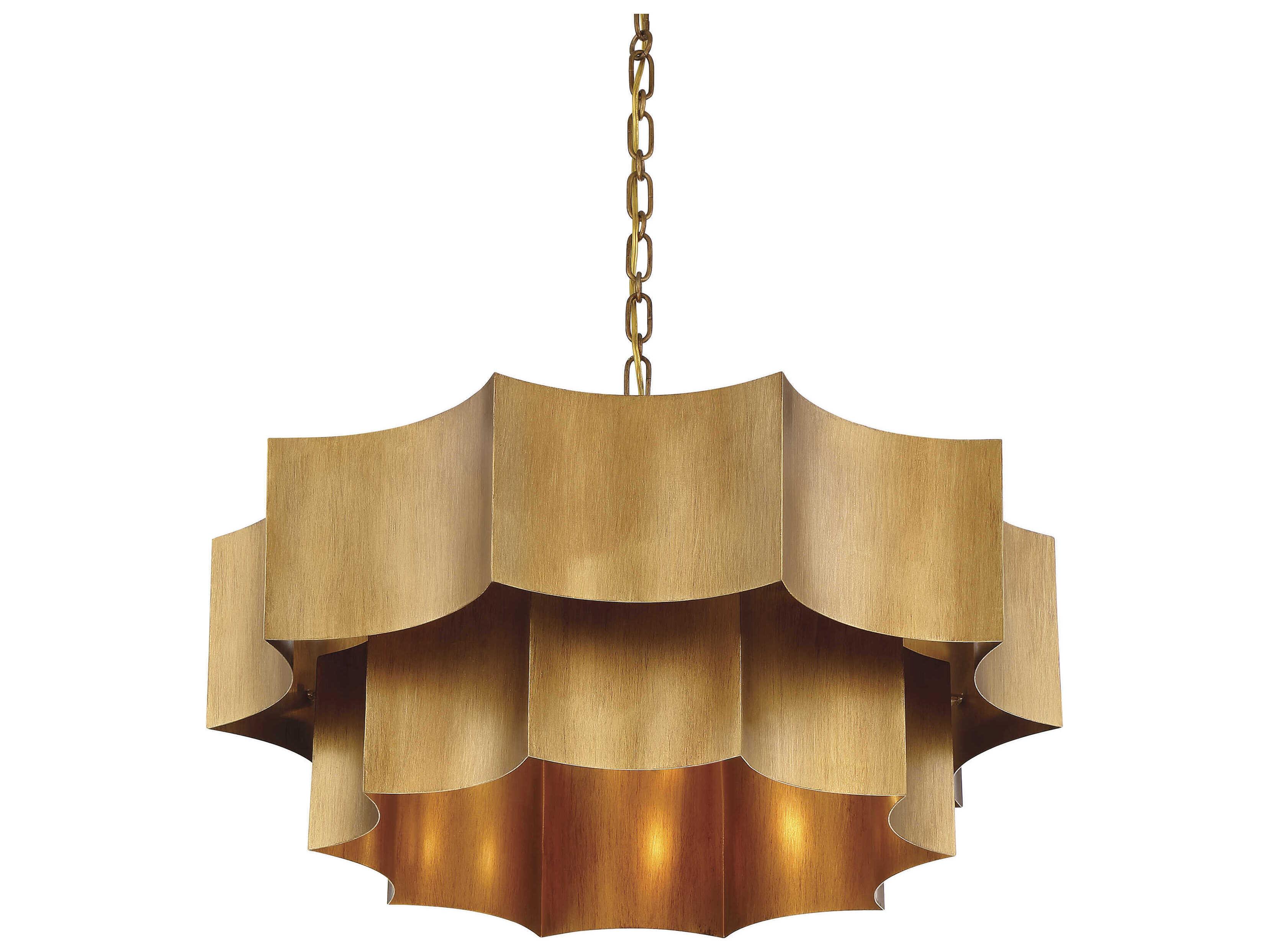 Savoy House Shelby 6-Light Gold Patina Tiered Pendant