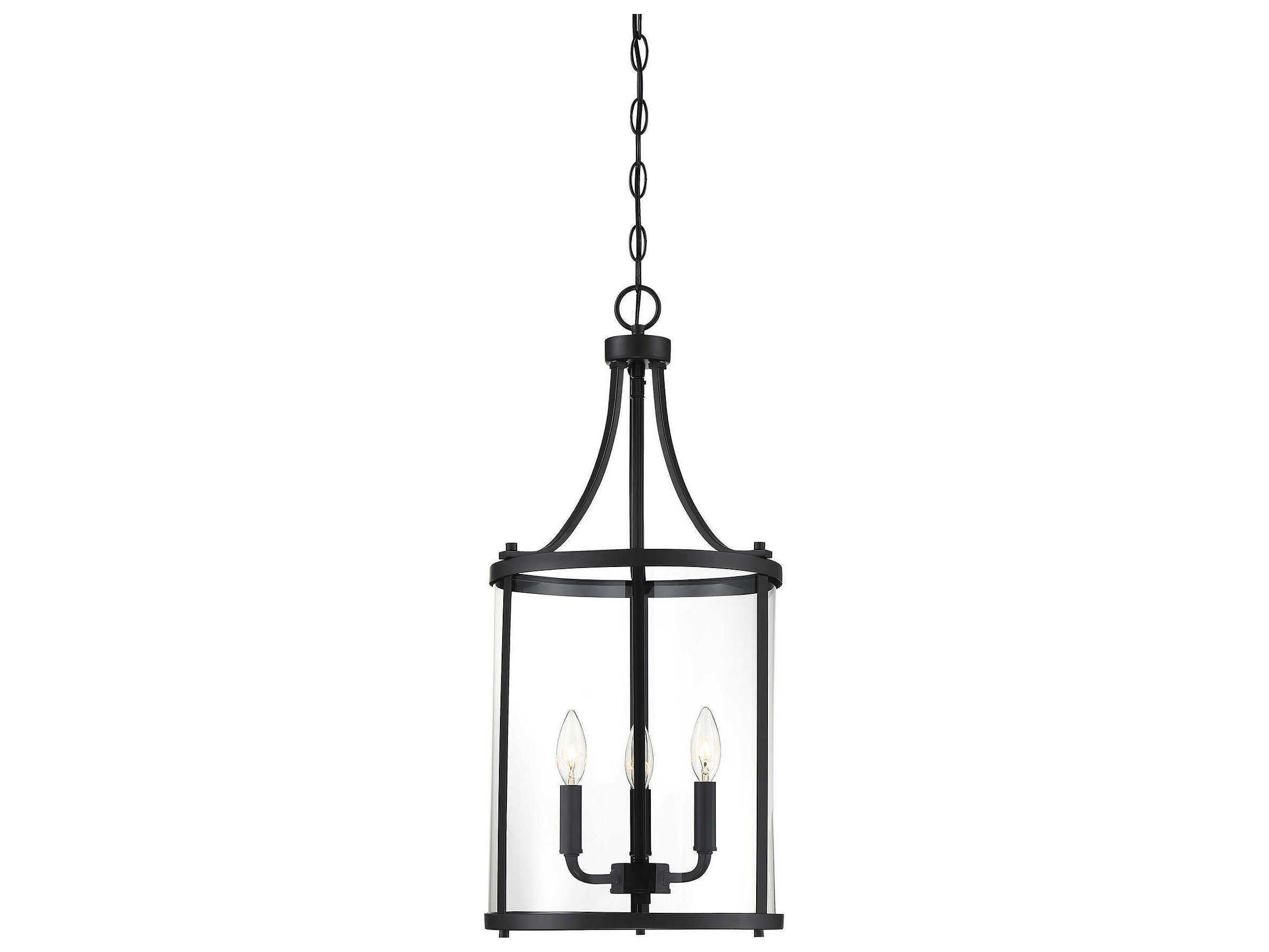 Savoy House Penrose 3-Light Black Glass Candelabra Cylinder Chandelier