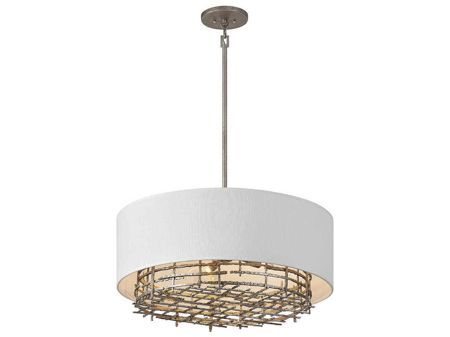 Savoy House Cameo 6-Light Champagne Luxe Silver Drum Pendant