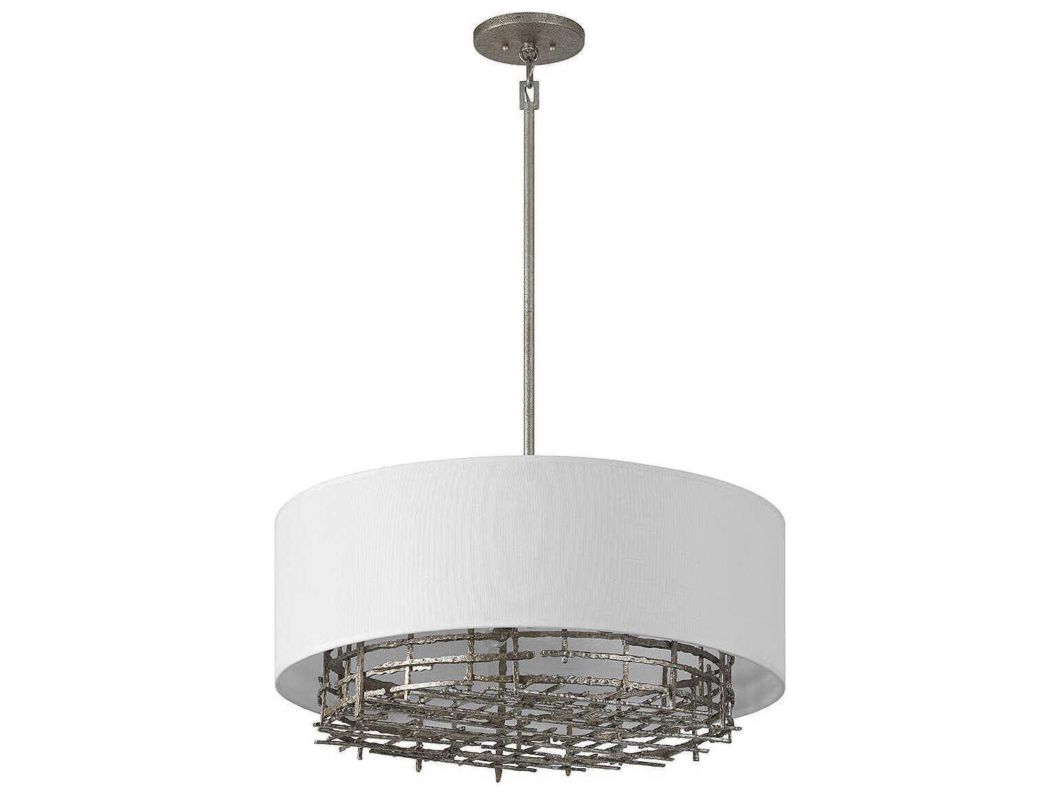 Savoy House Cameo 6-Light Champagne Luxe Silver Drum Pendant