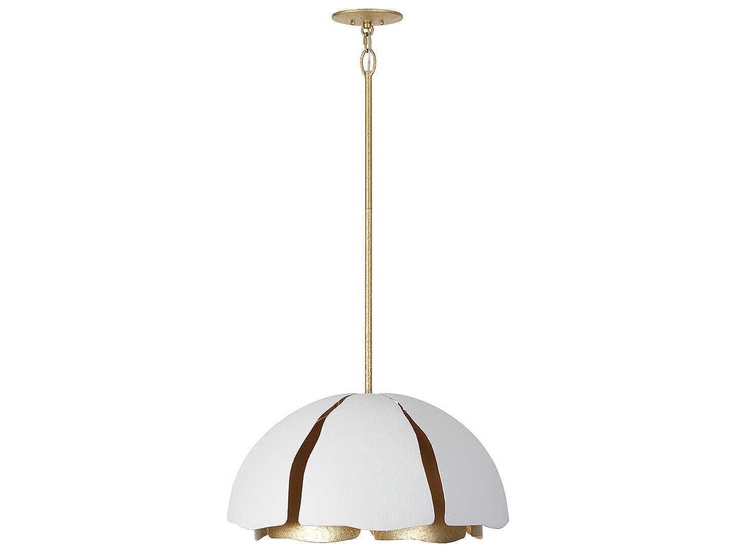 Savoy House Brewster 5-Light Cavalier Gold Royal White Dome Pendant