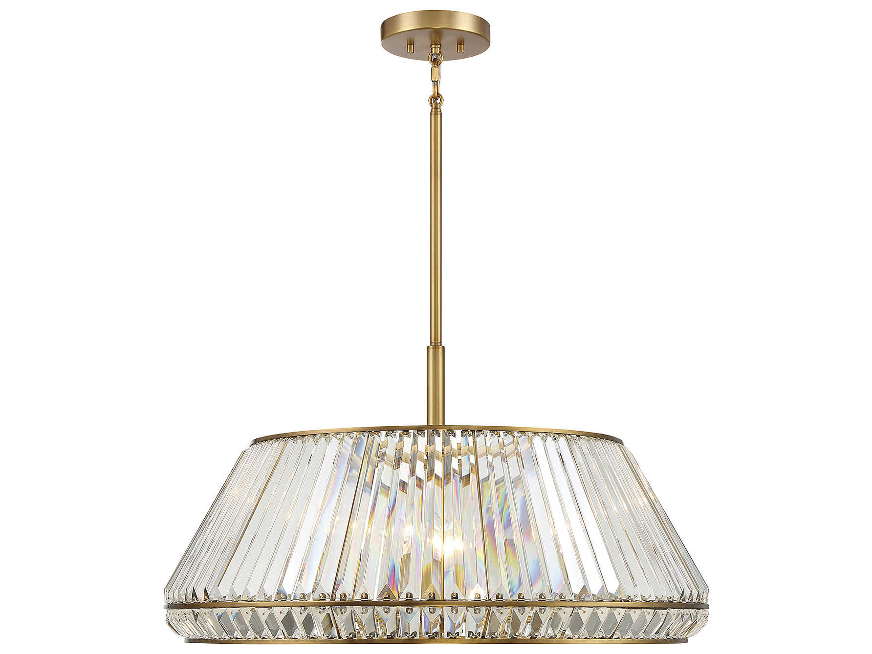 Savoy House Pyramid 6-Light Warm Brass Crystal Empire Chandelier