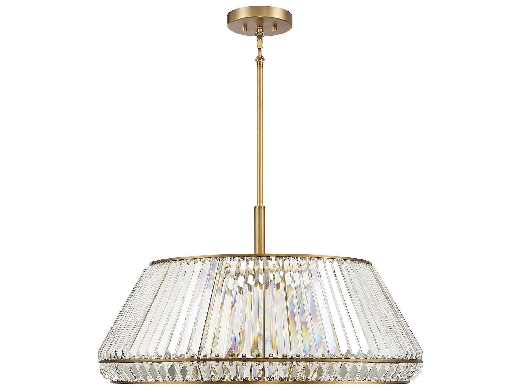 Savoy House Pyramid 6-Light Warm Brass Crystal Empire Chandelier