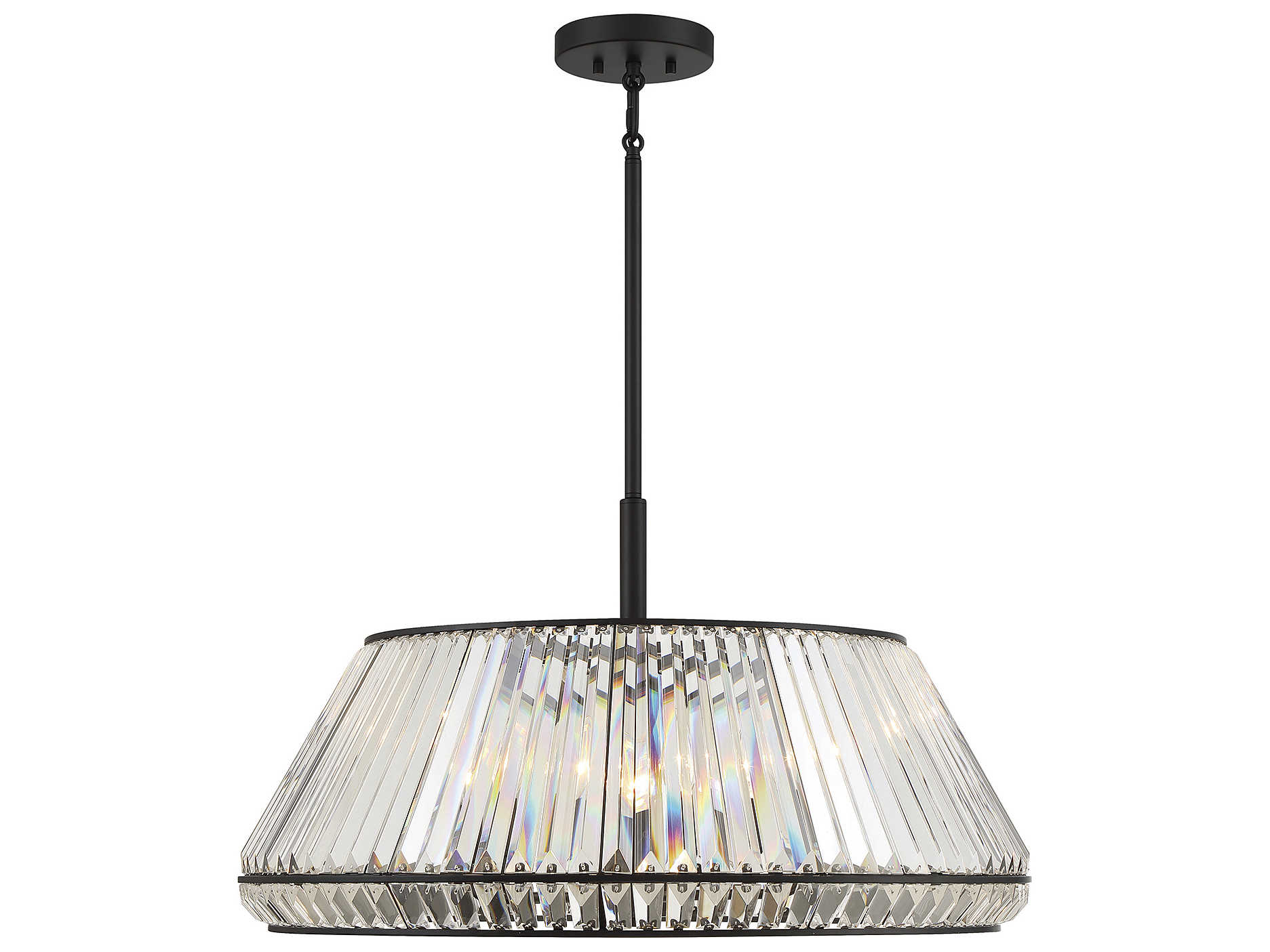 Savoy House Pyramid 6-Light Matte Black Crystal Empire Chandelier