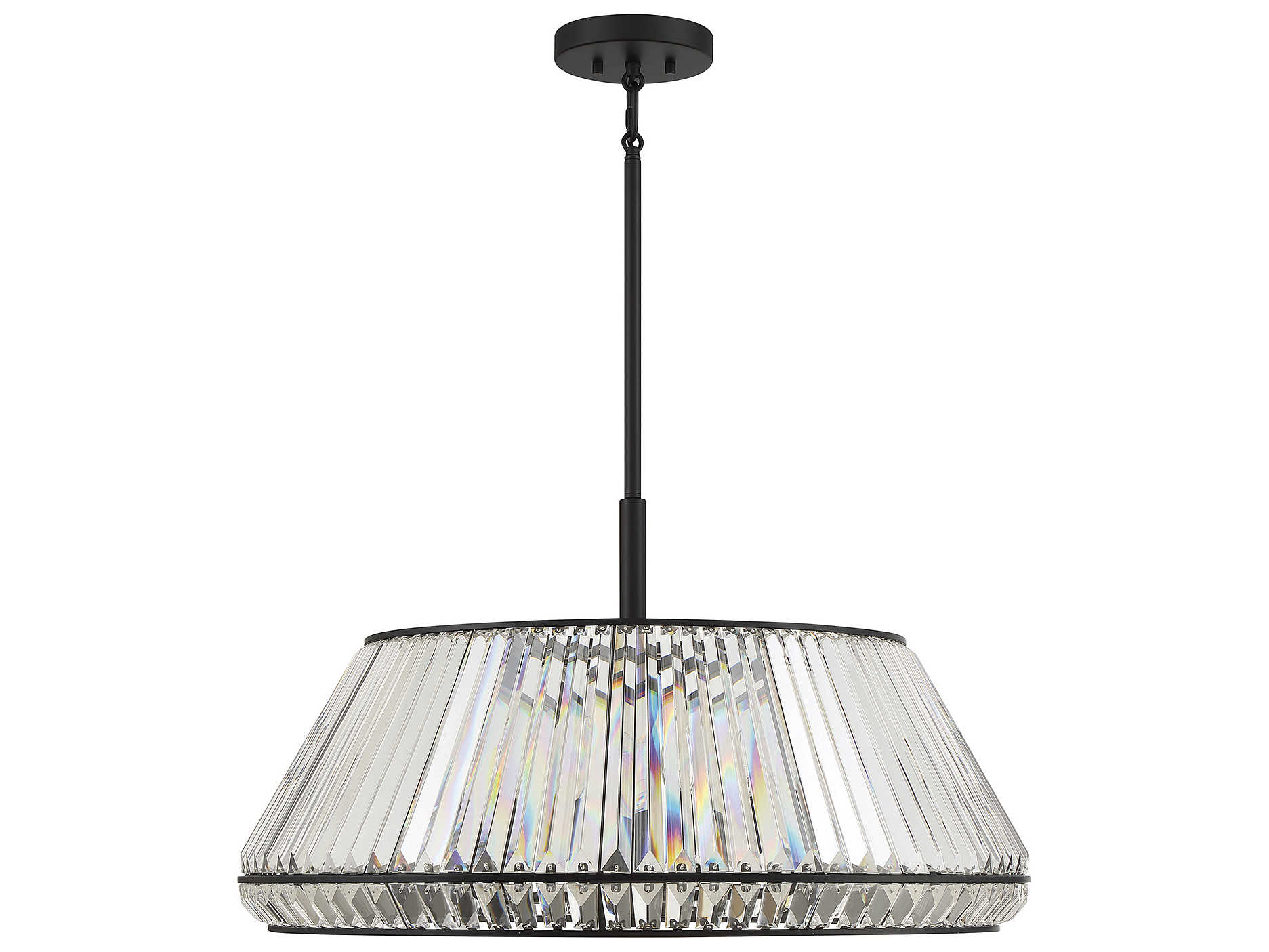 Savoy House Pyramid 6-Light Matte Black Crystal Empire Chandelier