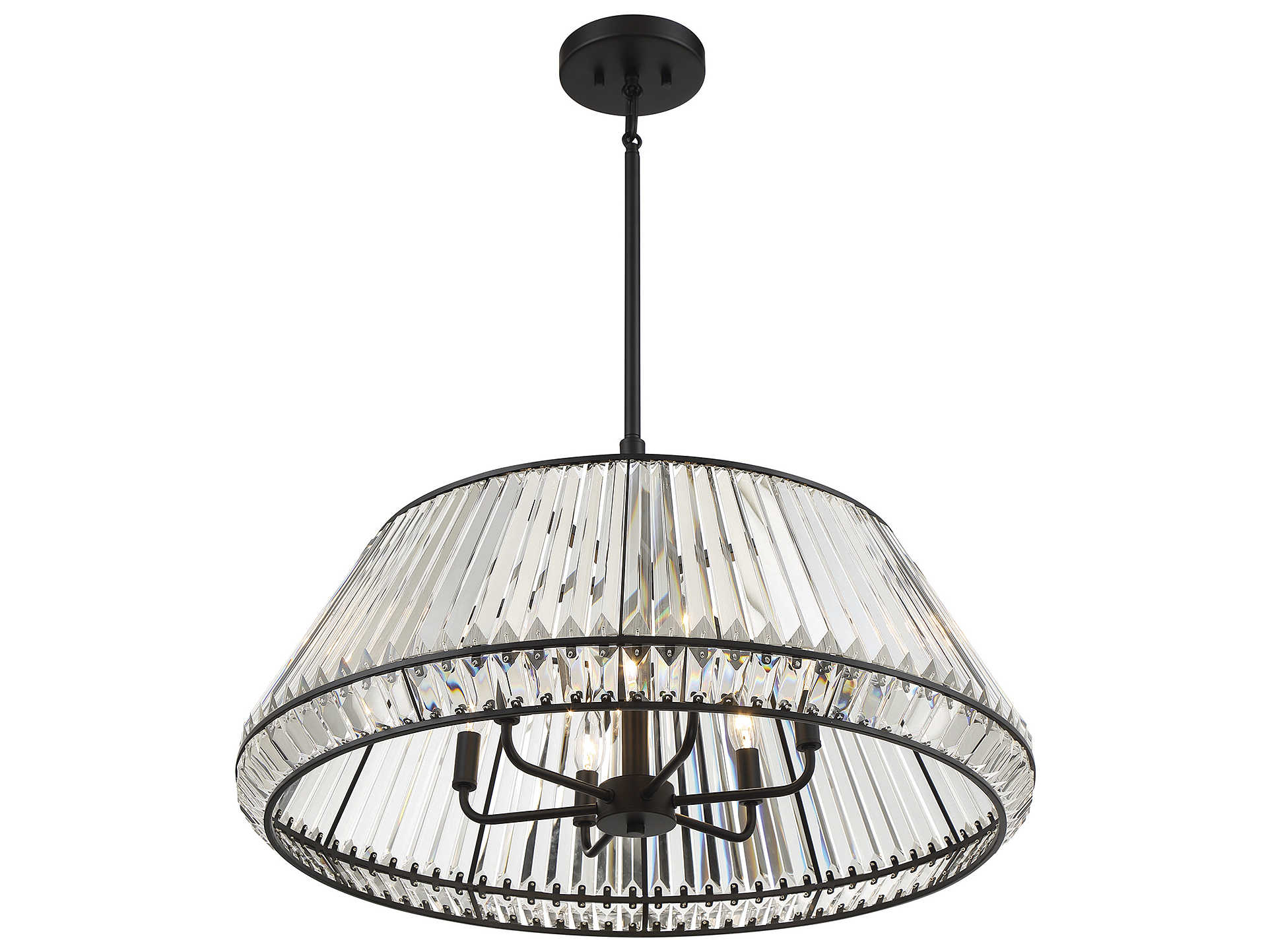 Savoy House Pyramid 6-Light Matte Black Crystal Empire Chandelier