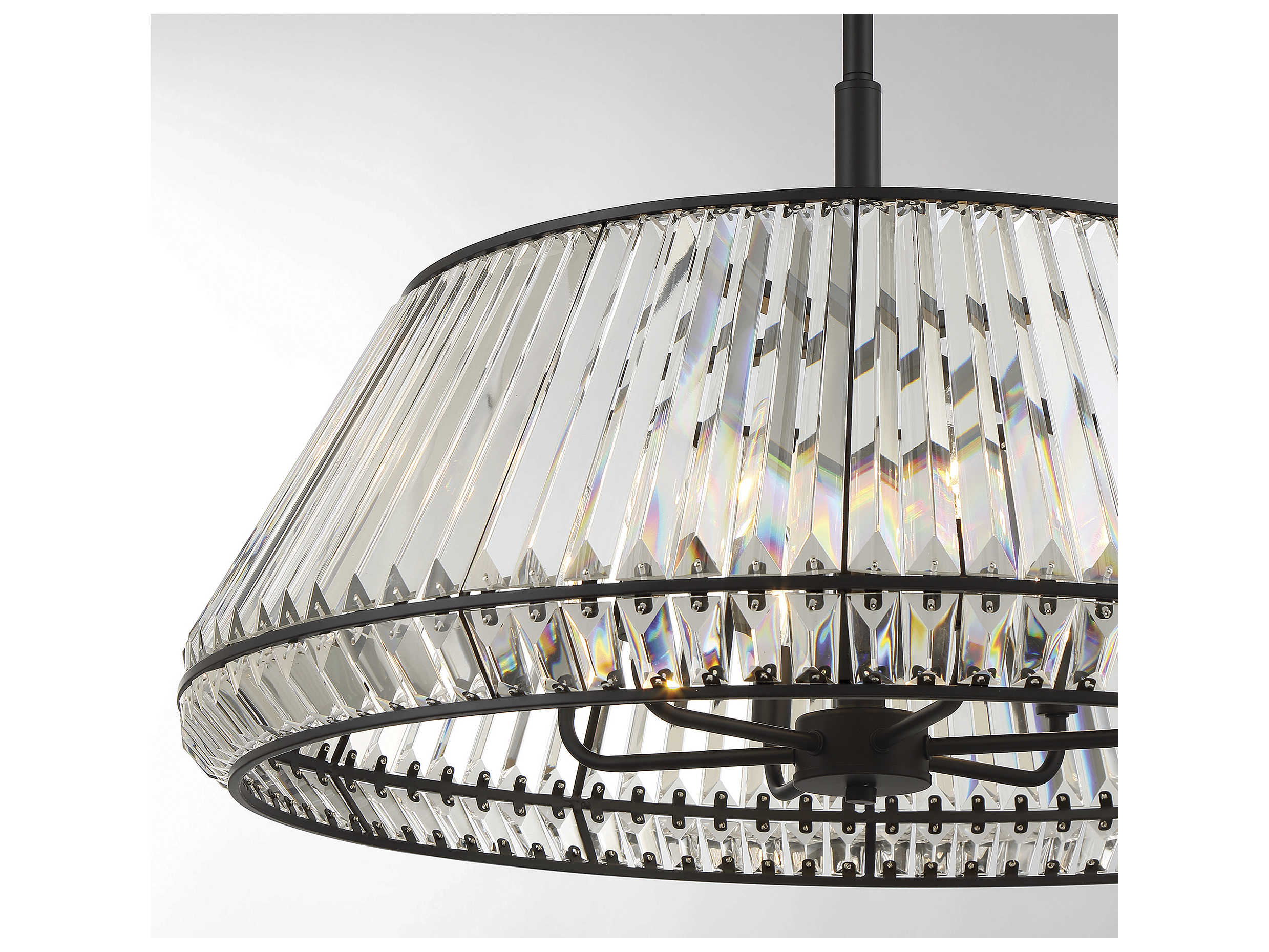 Savoy House Pyramid 6-Light Matte Black Crystal Empire Chandelier