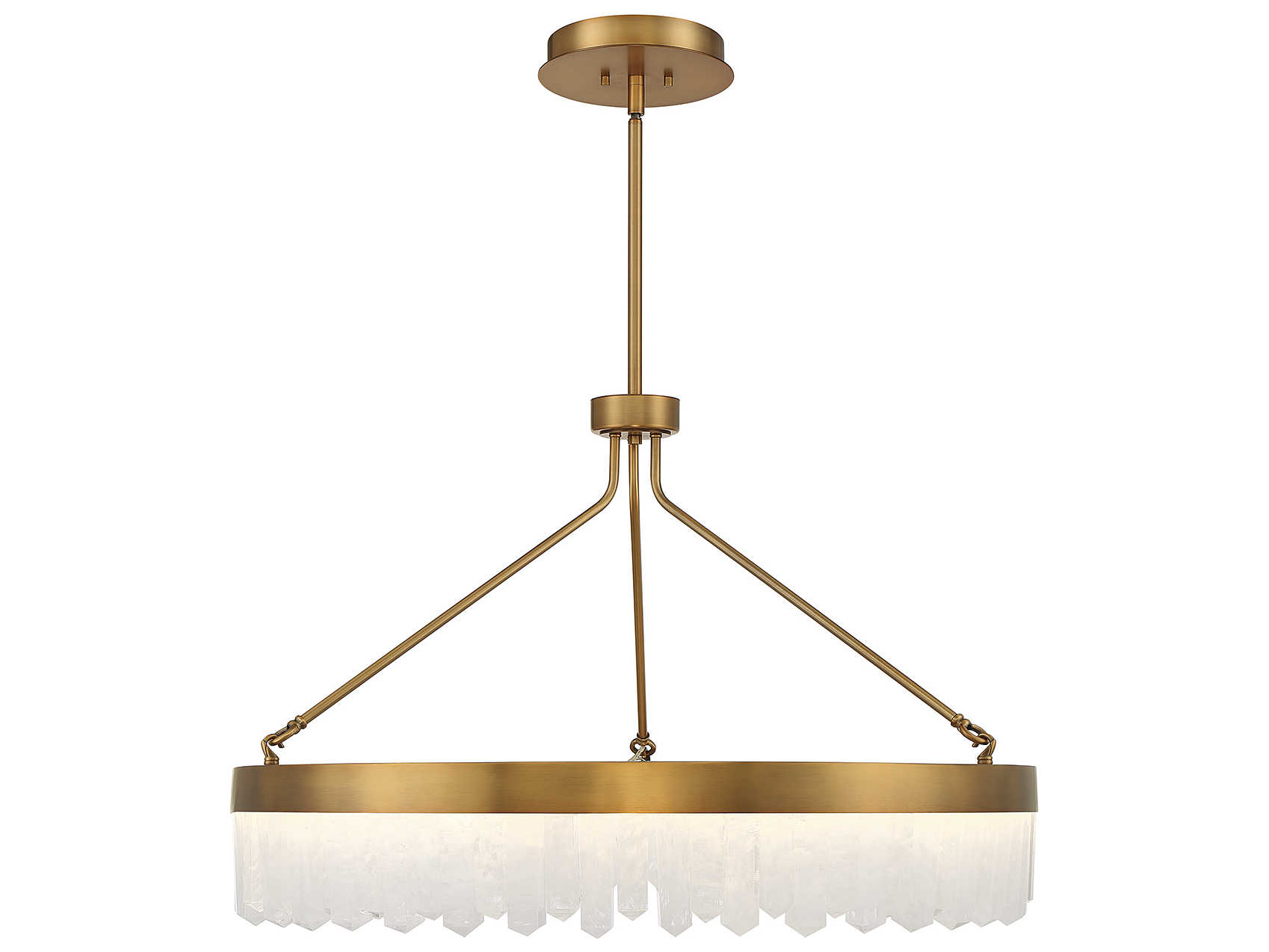 Savoy House Landon 1-Light Warm Brass Crystal LED Round Pendant