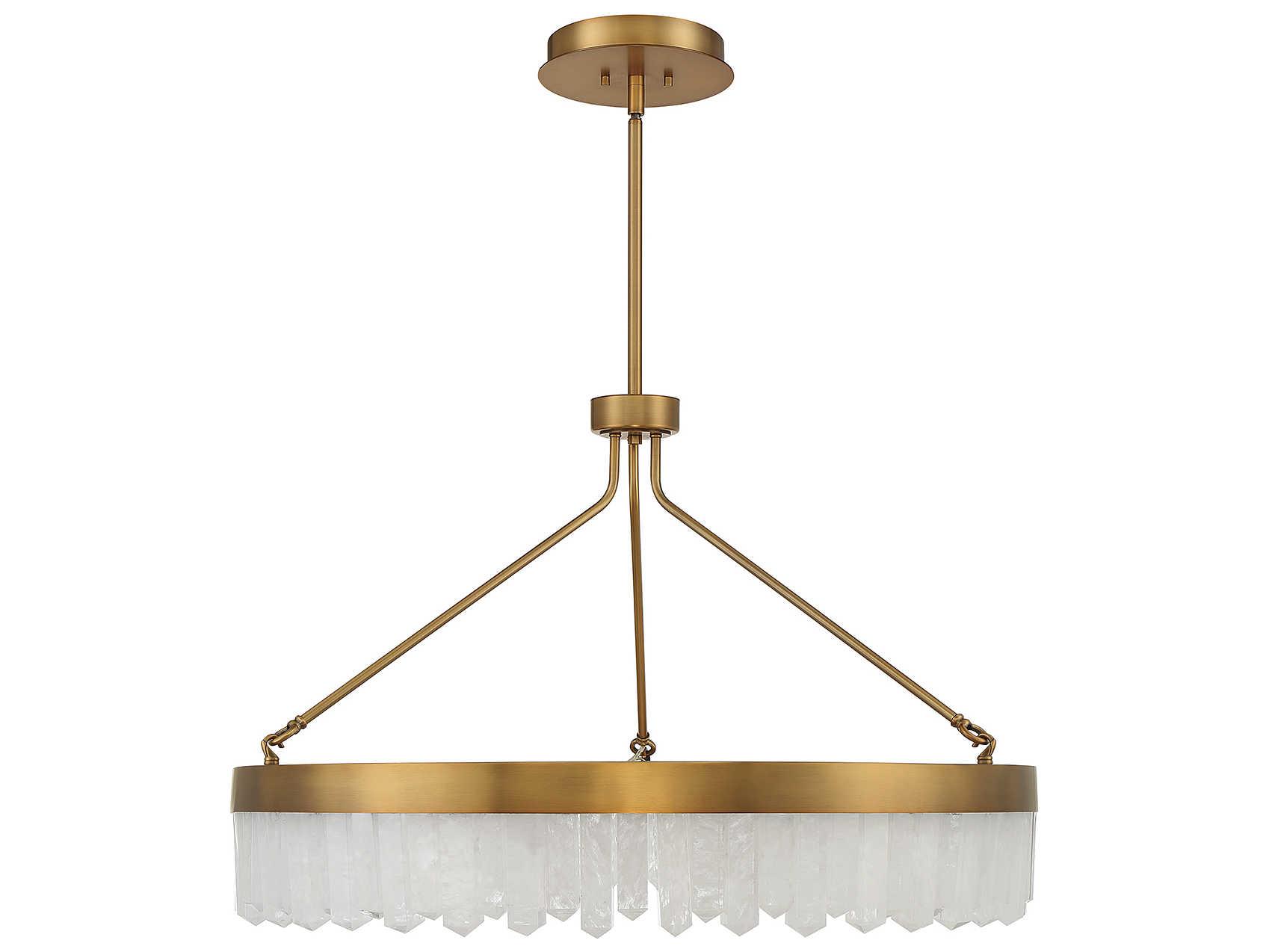 Savoy House Landon 1-Light Warm Brass Crystal LED Round Pendant