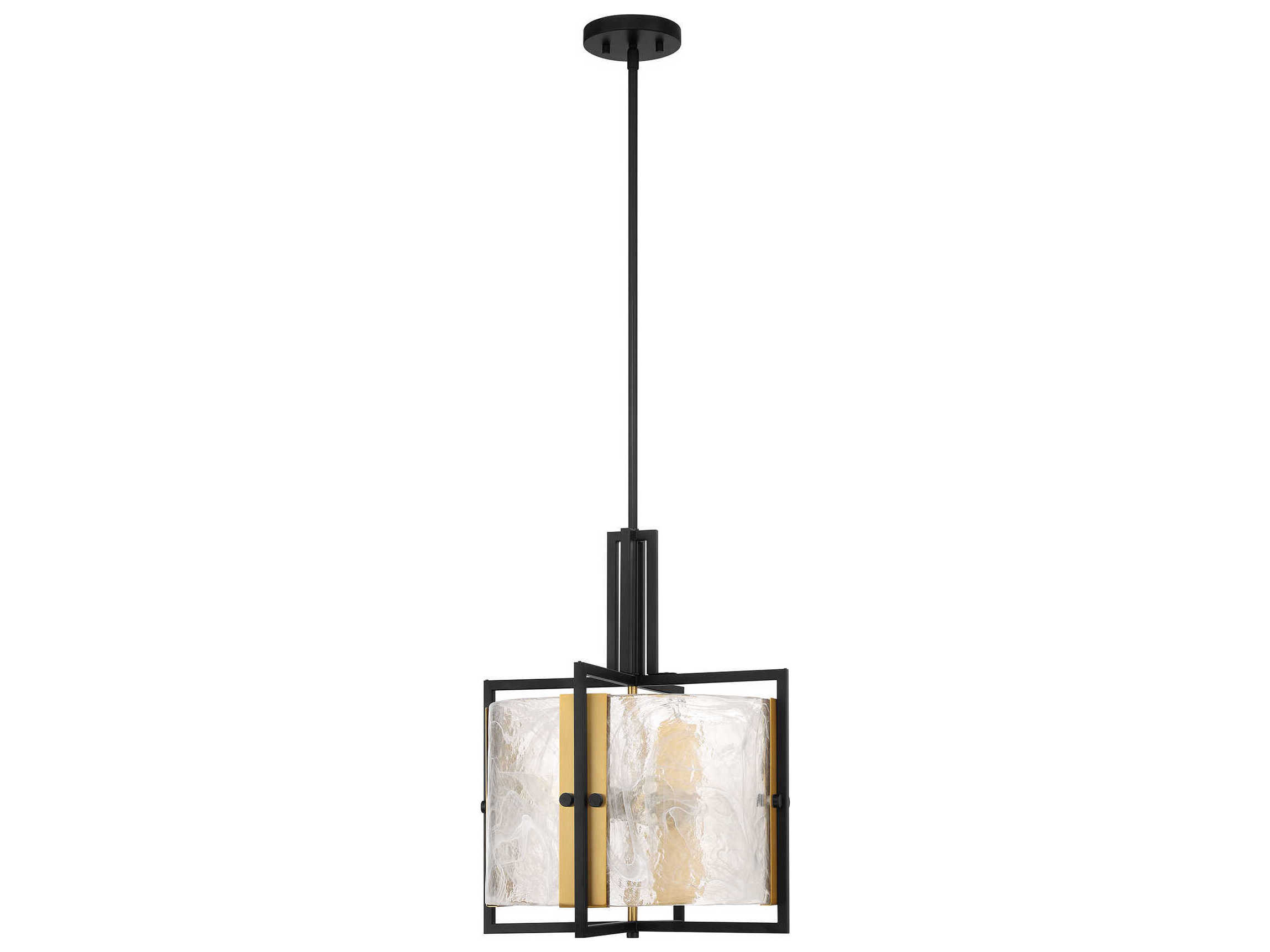 Savoy House Hayward 3-Light Matte Black Warm Brass Round Pendant
