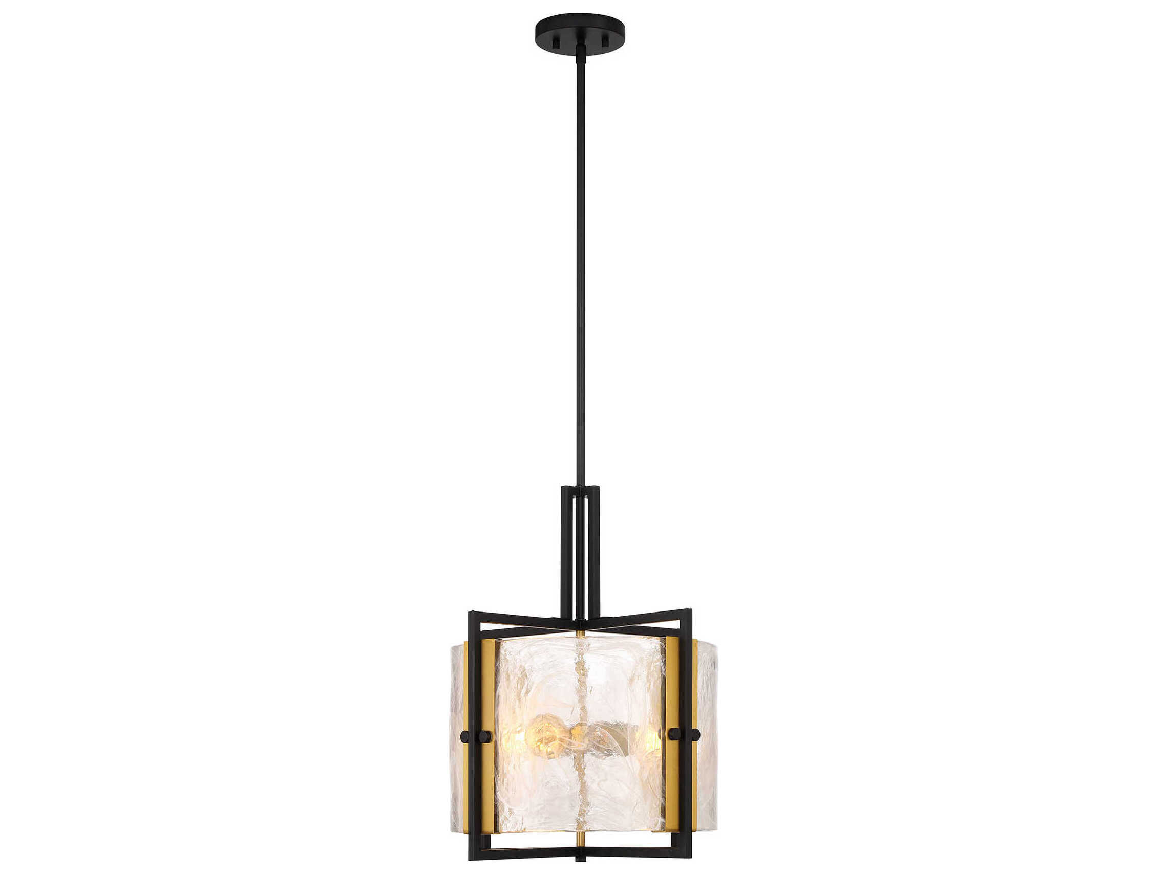 Savoy House Hayward 3-Light Matte Black Warm Brass Round Pendant