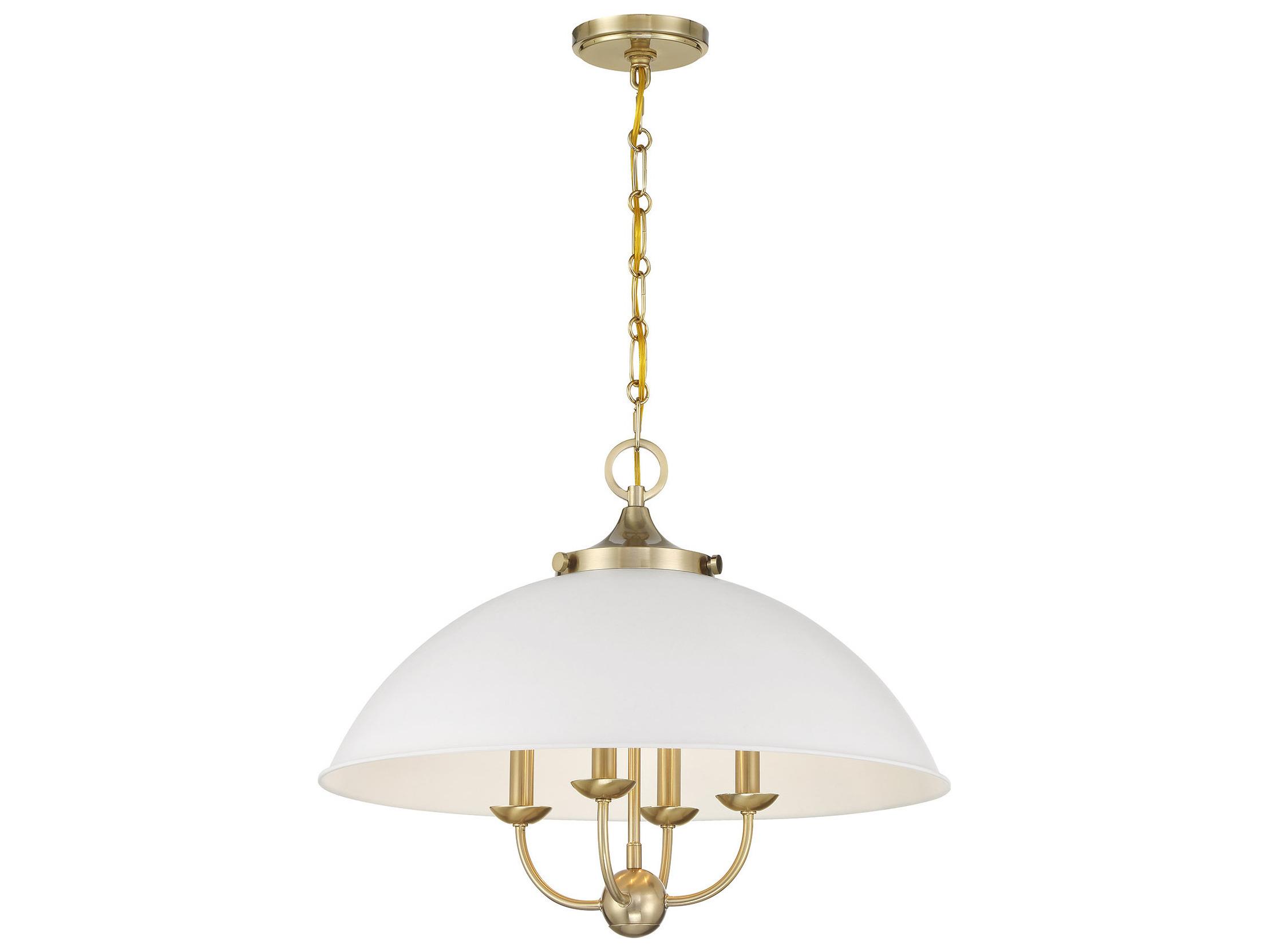 Savoy House Monterey 4-Light White Warm Brass Dome Pendant
